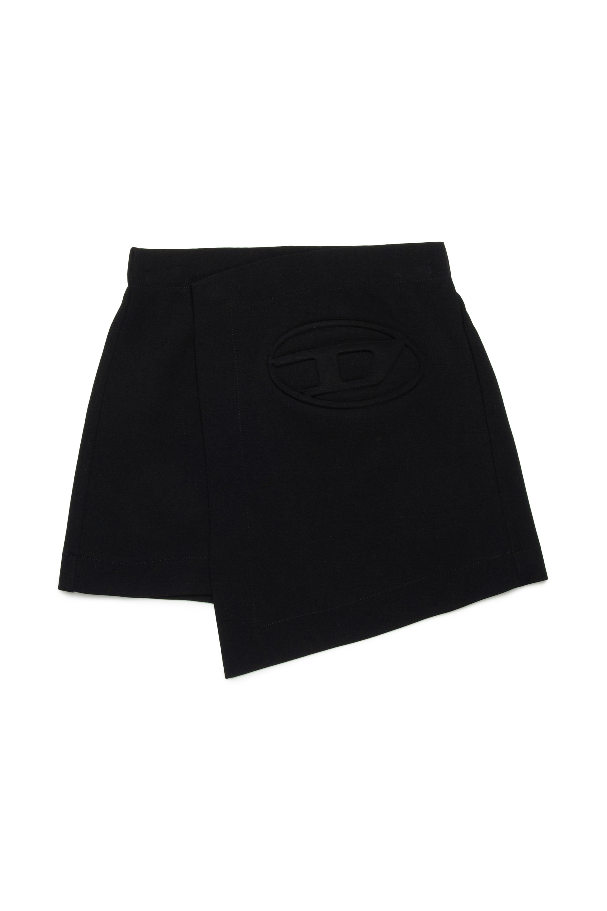 Diesel - GILSY, Female's Mini wrap skirt with embossed Oval D logo in ブラック - 1