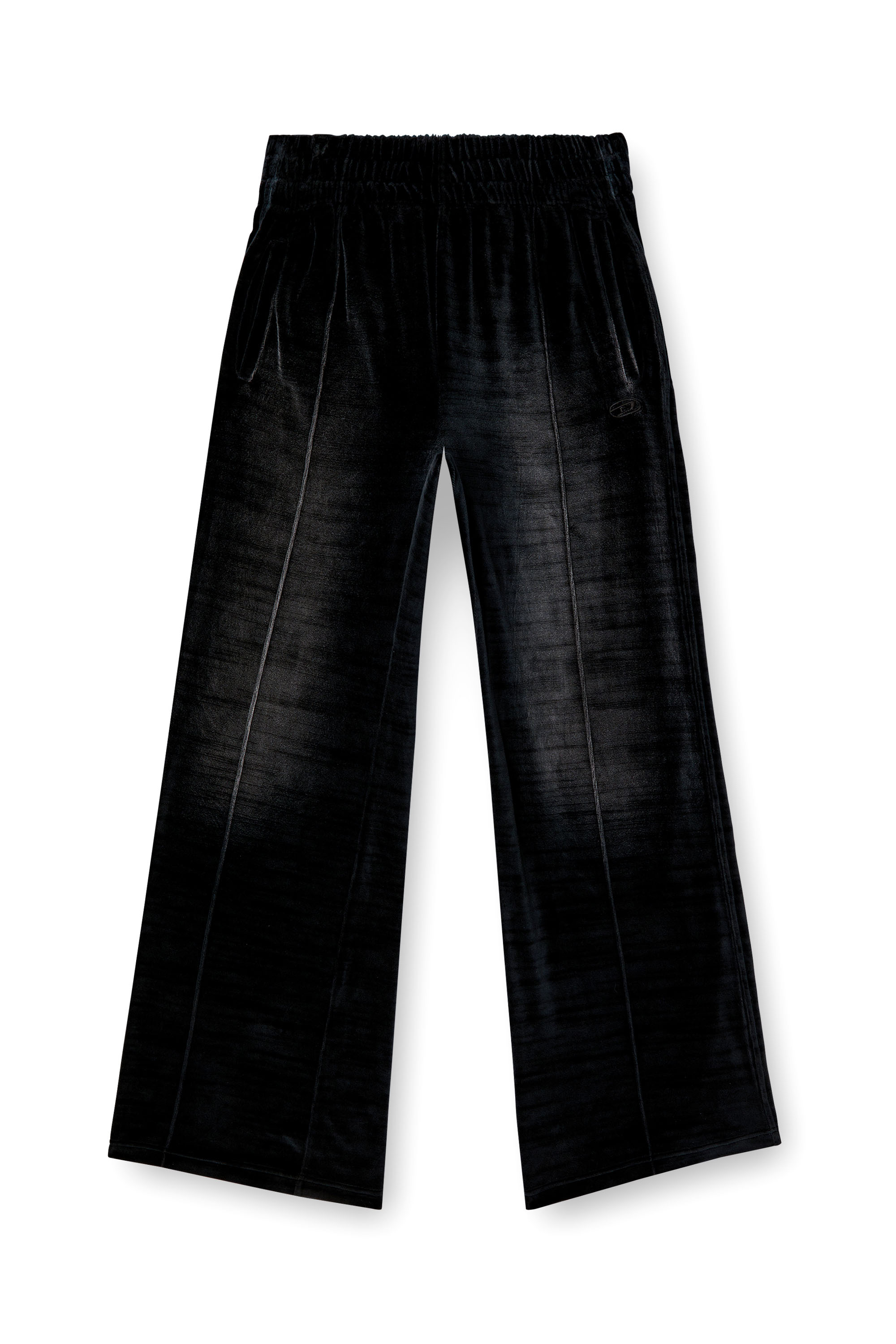 Diesel - P-OZAMP-BAND, Male's Faded velvet track pants in ブラック - 3