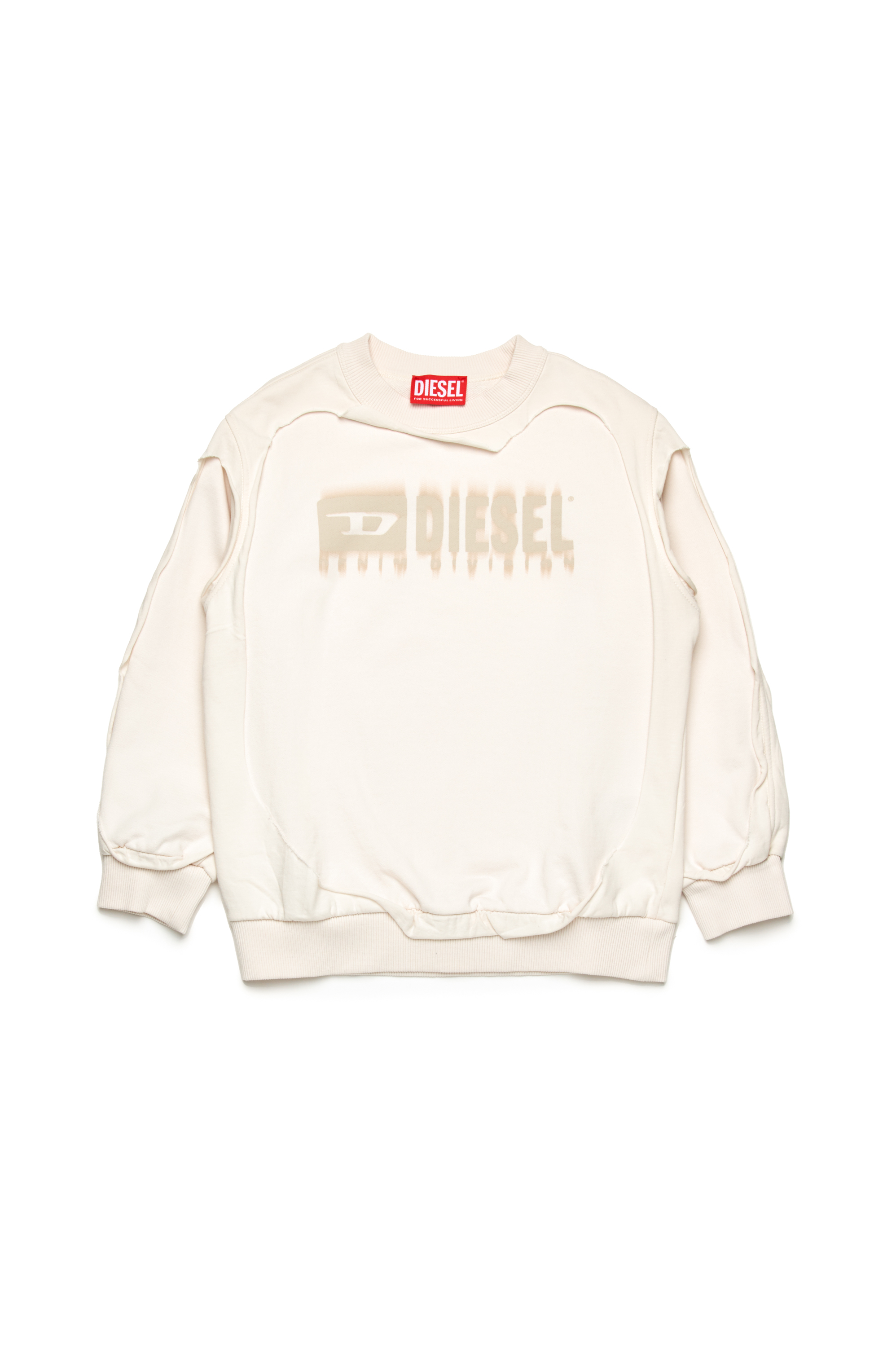 Diesel - SBOXTDBL OVER, Male's Peel-off sweatshirt with dégradé logo in ホワイト - 1