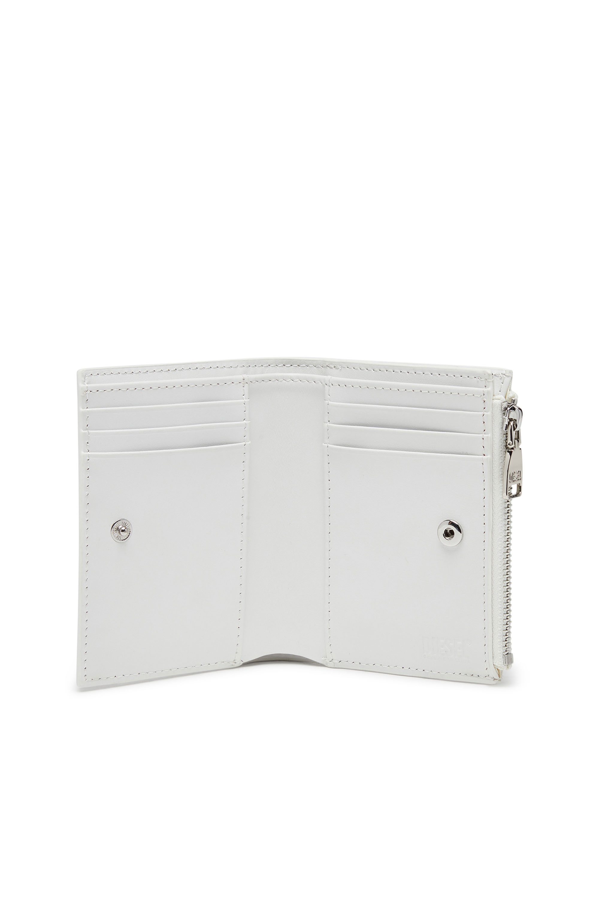 Diesel - PLAY BI-FOLD ZIP II, Female Small wallet in glossy leather in ホワイト - Image 3