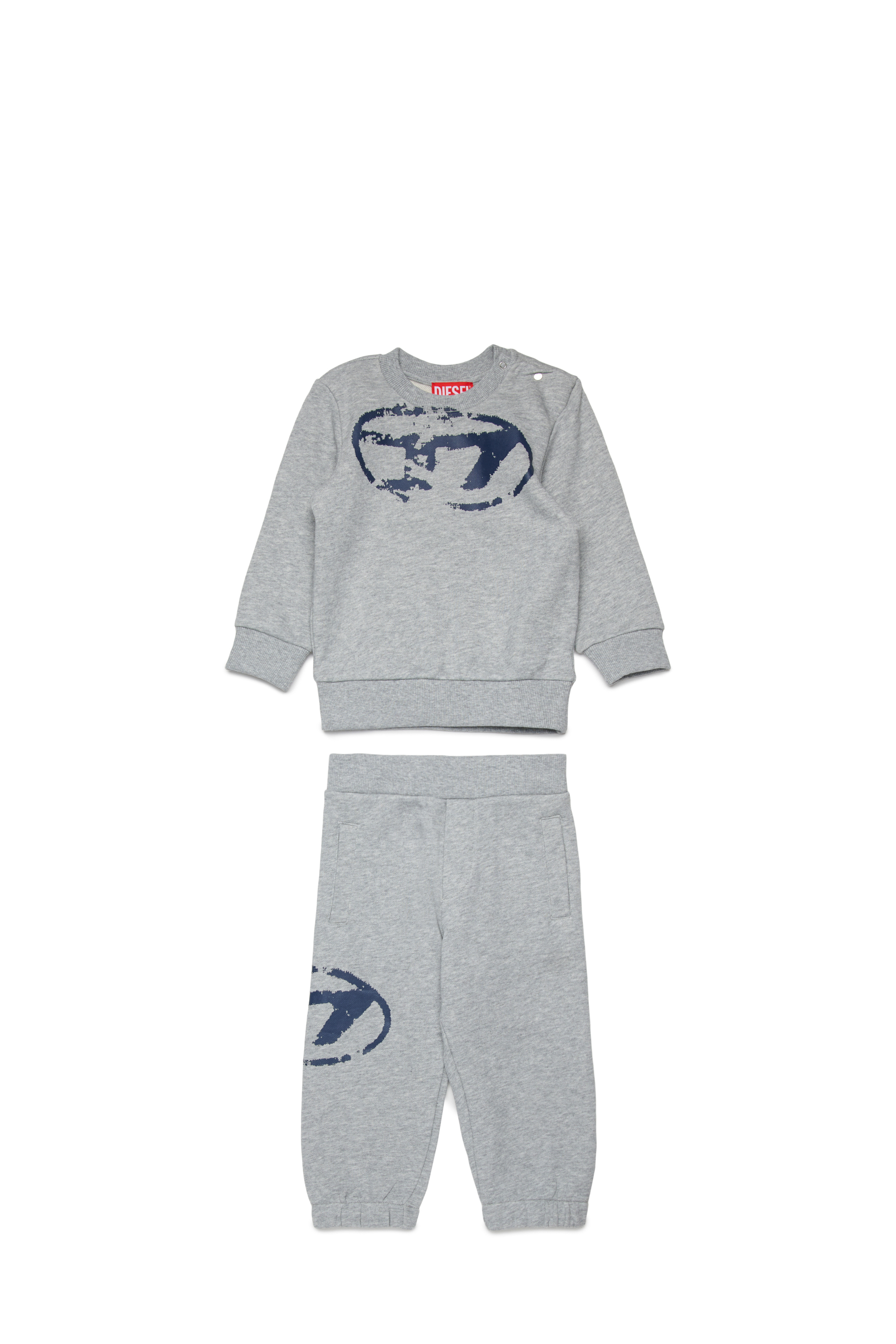 Diesel - SBOXTN5BLONGB-SET, Unisex's Baby clothes set with distressed Oval D in グレー - 1