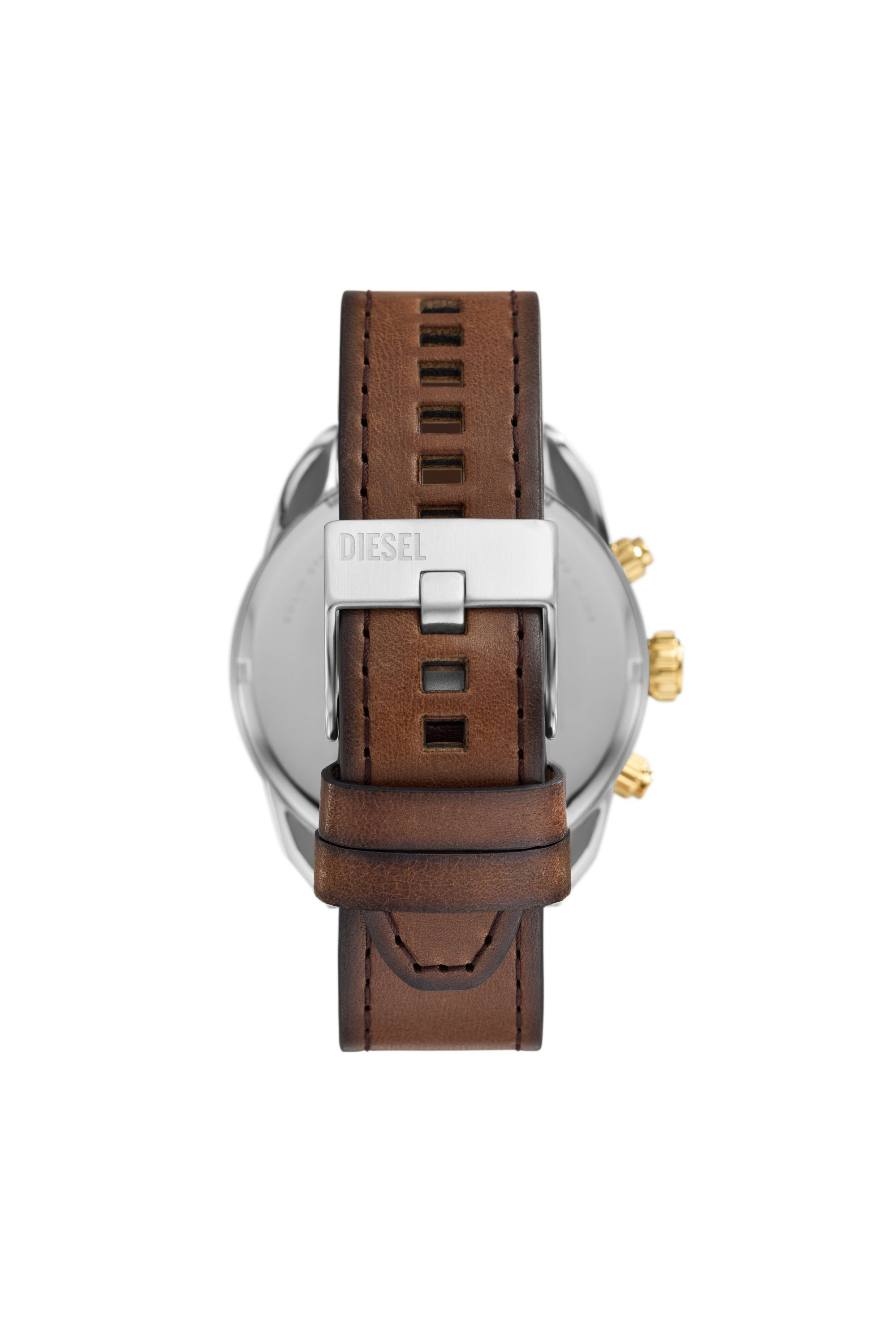 Diesel - DZ4665, Male Spiked chronograph brown leather watch in ブラウン - Image 2
