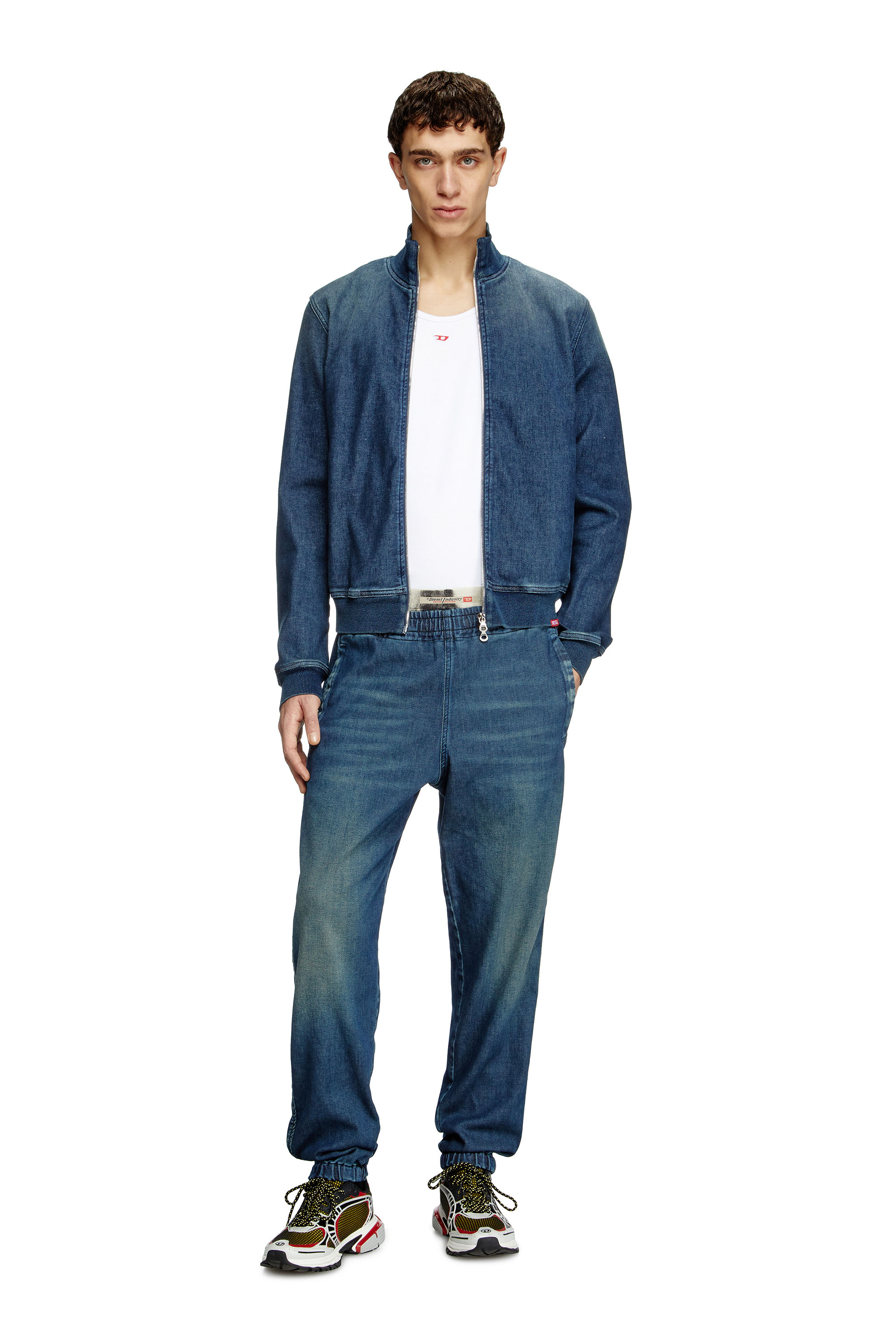 Diesel - Unisex's Slim D-Labb Track denim 09L75, ミディアムブルー - 2