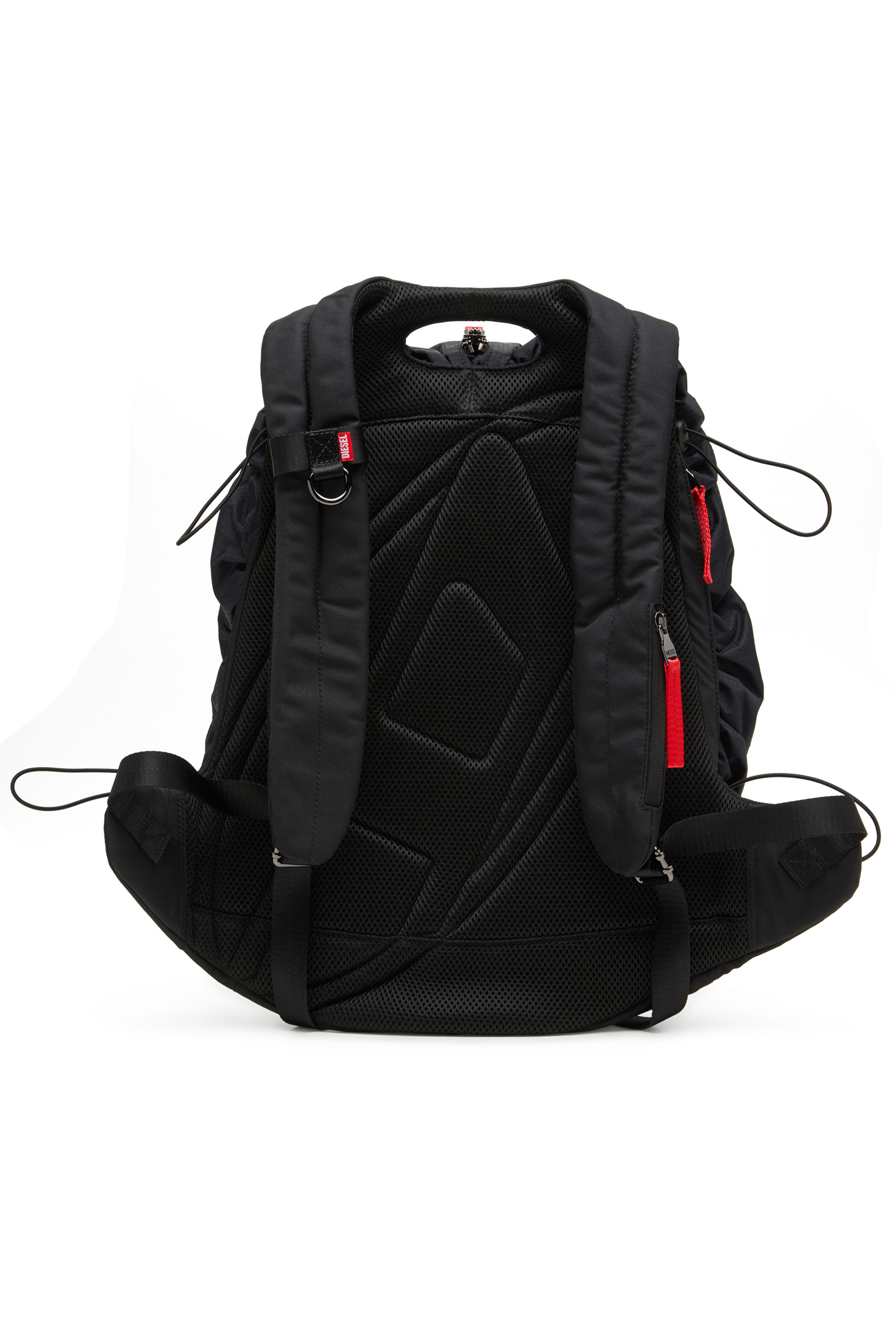 Diesel - ZIP-D BACKPACK X, Male's Zip-D-Backpack in check-jacquard shell in ブラック - 2