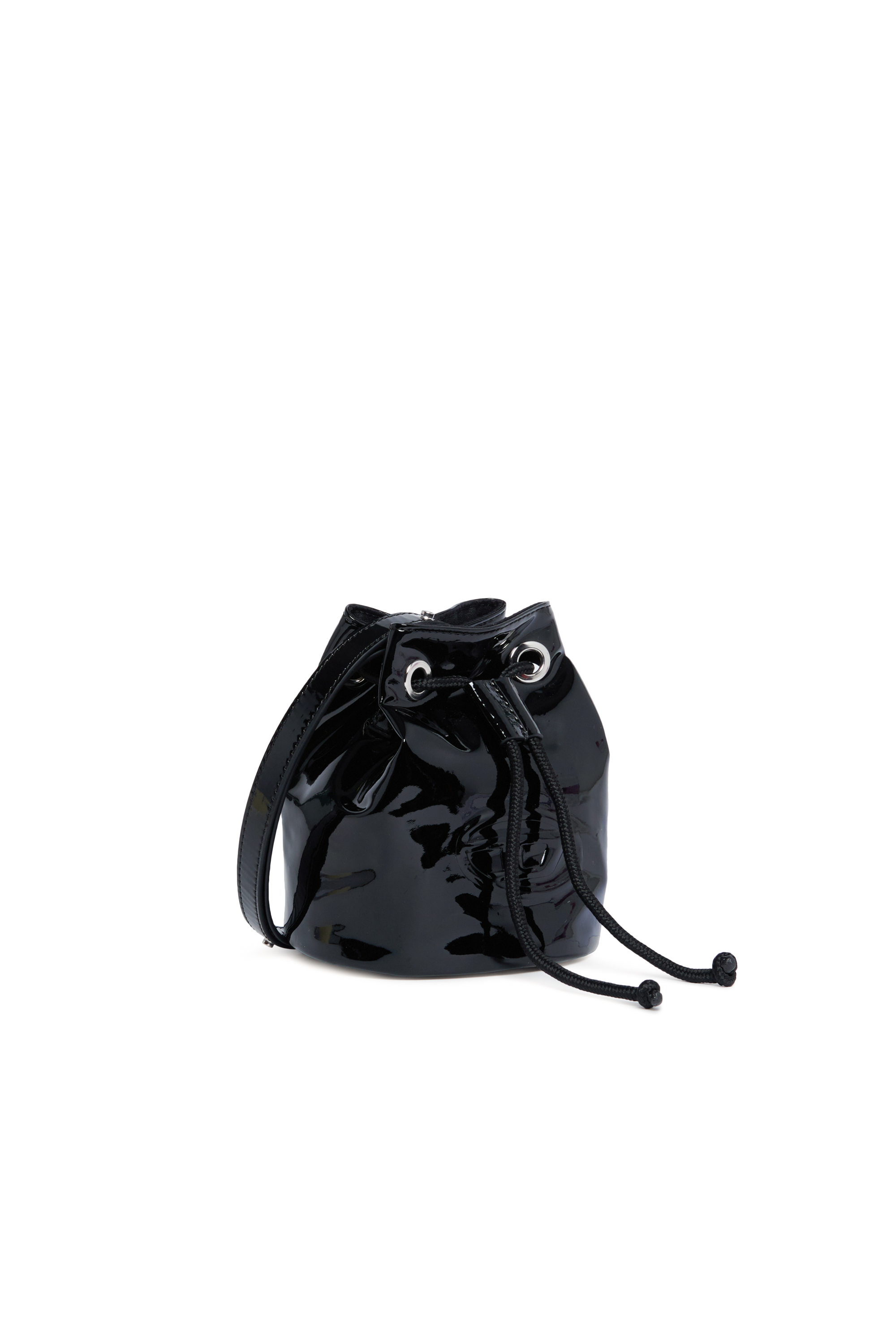 Diesel - WELLTYX, Female Shiny bucket bag in coated PU in ブラック - Image 3