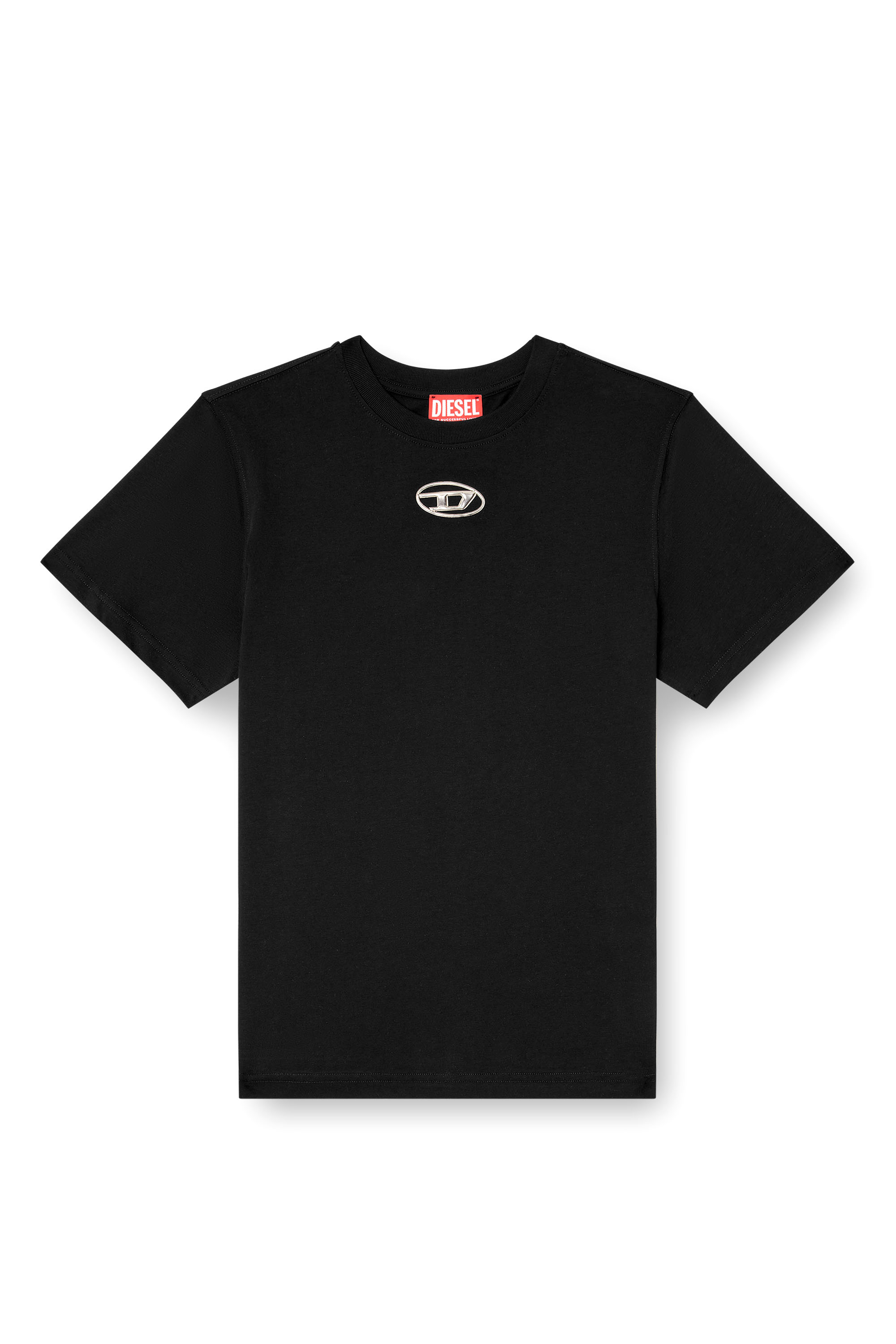 Diesel - T-REGS-OD-Q1, Female's Regular fit T-shirt with cut-out Oval D in ブラック - 3