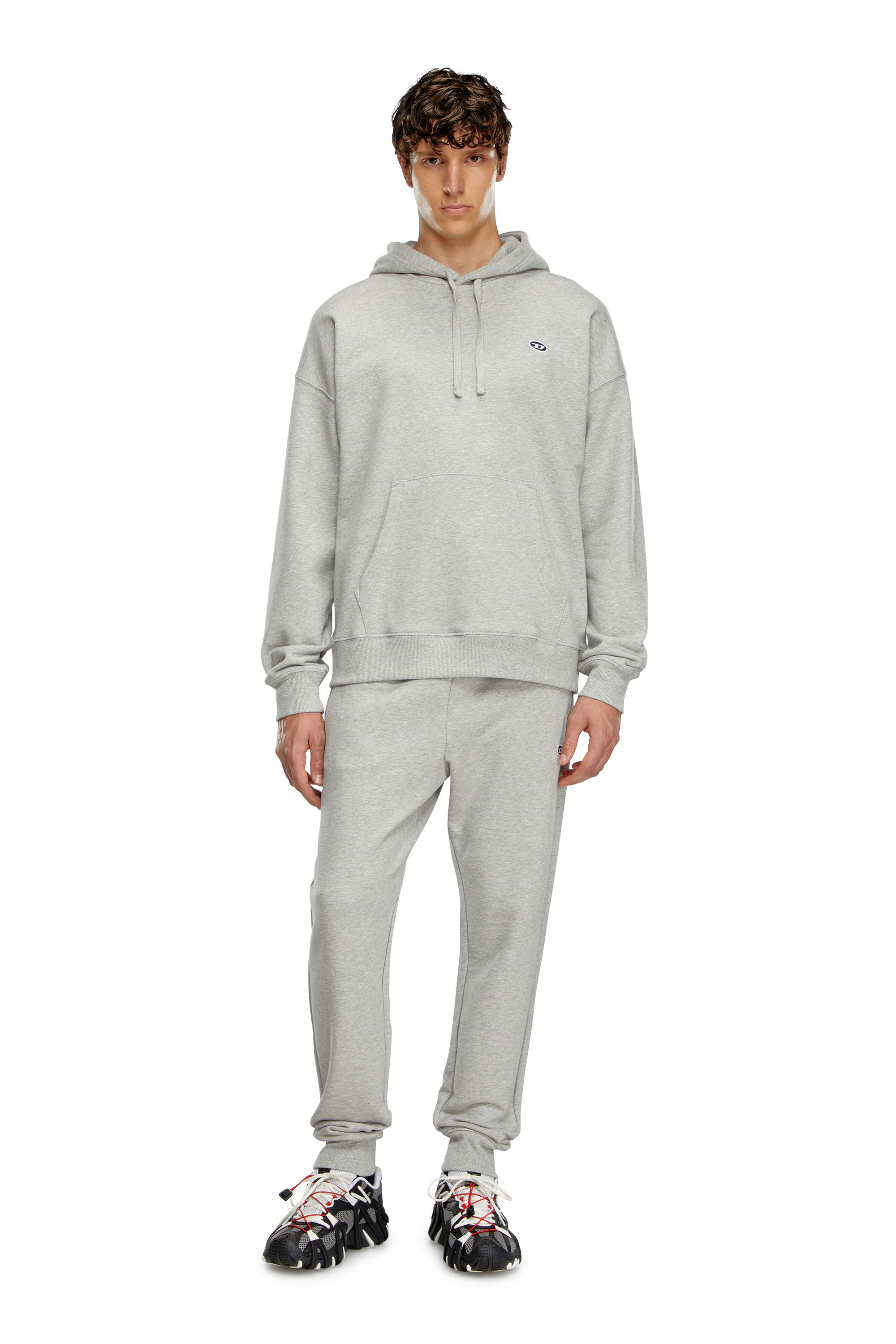 Diesel - S-ROB-HOOD-DOVAL-PJ, Male Hoodie with oval D patch in グレー - Image 2