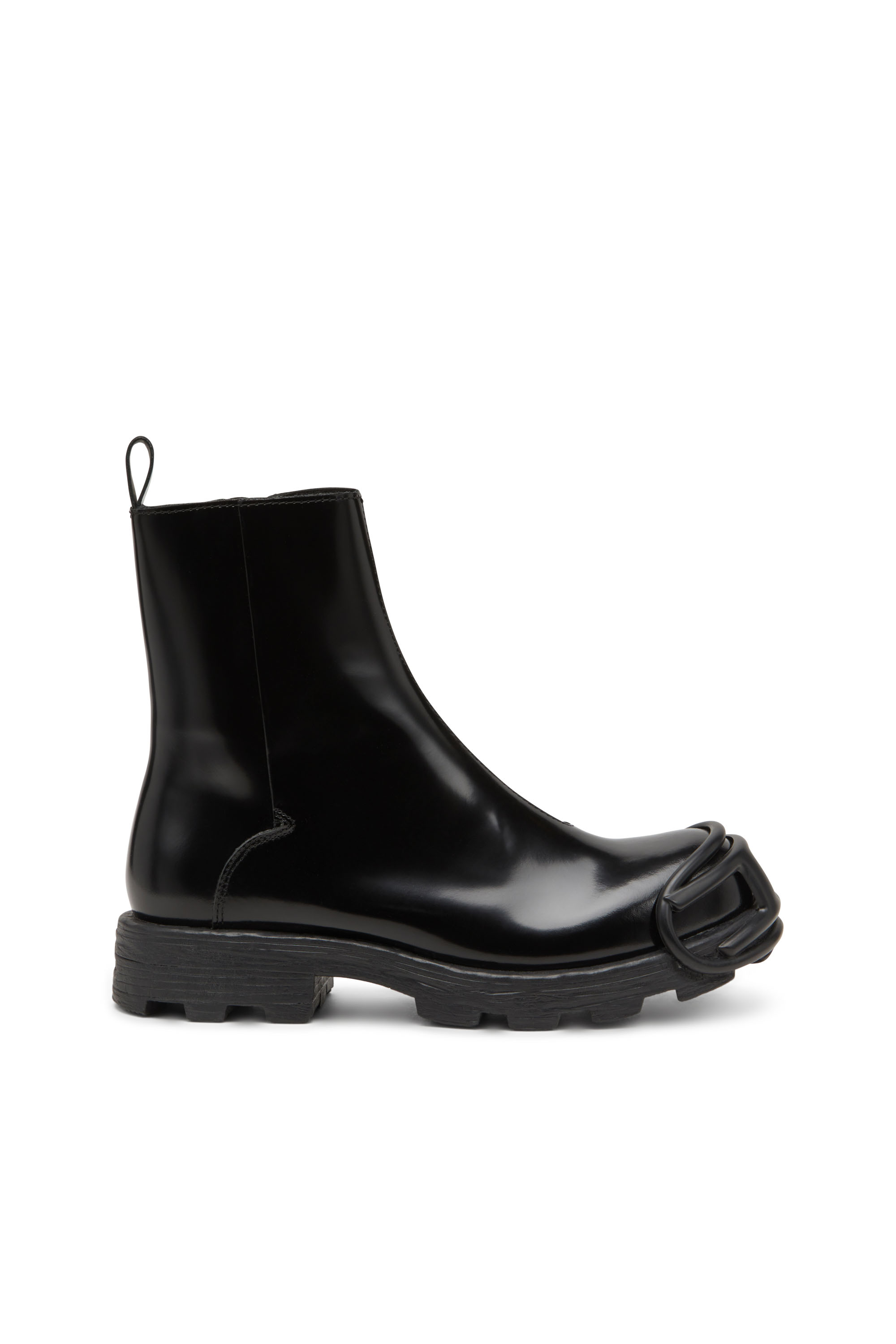 Diesel - D-HAMMER BT ZIP D, Male's D-Hammer-Leather Chelsea boots with Oval D toe caps in ブラック - 1