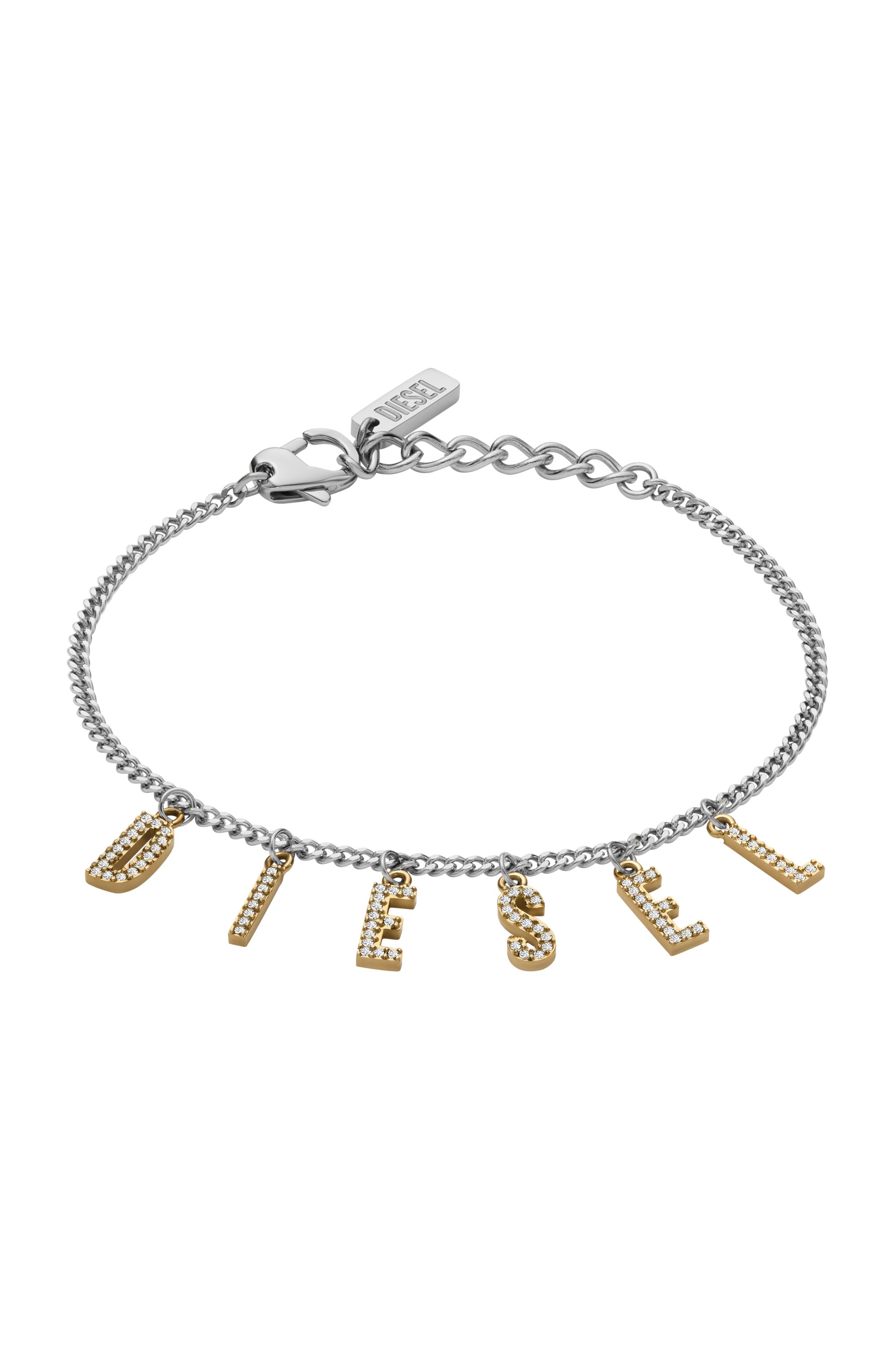 Diesel - DX1547931 JEWEL, Unisex's Two-Tone Stainless Steel Chain Bracelet in シルバー/ゴールド - 1