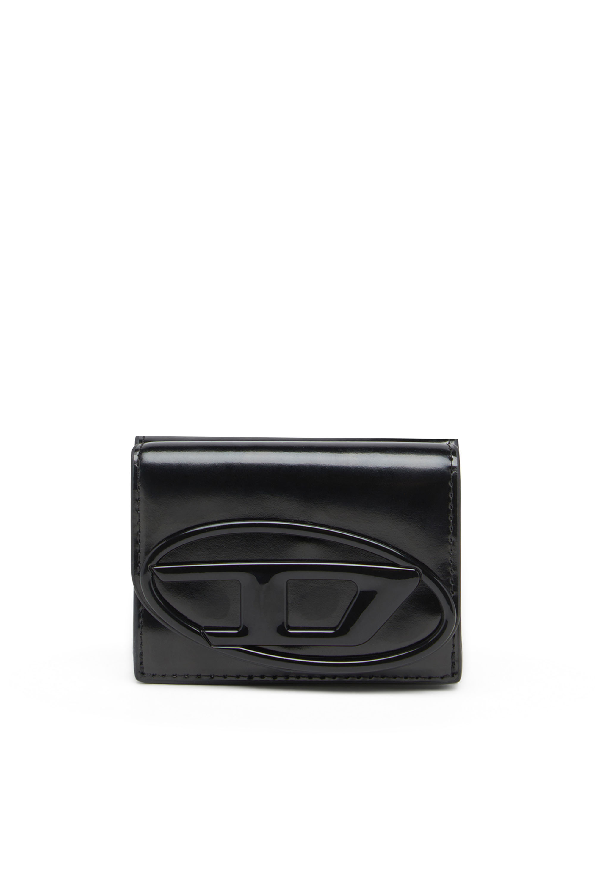 Diesel - 1DR TRI FOLD COIN XS II, Female's Tri-fold wallet in mirrored leather in ブラック - 1