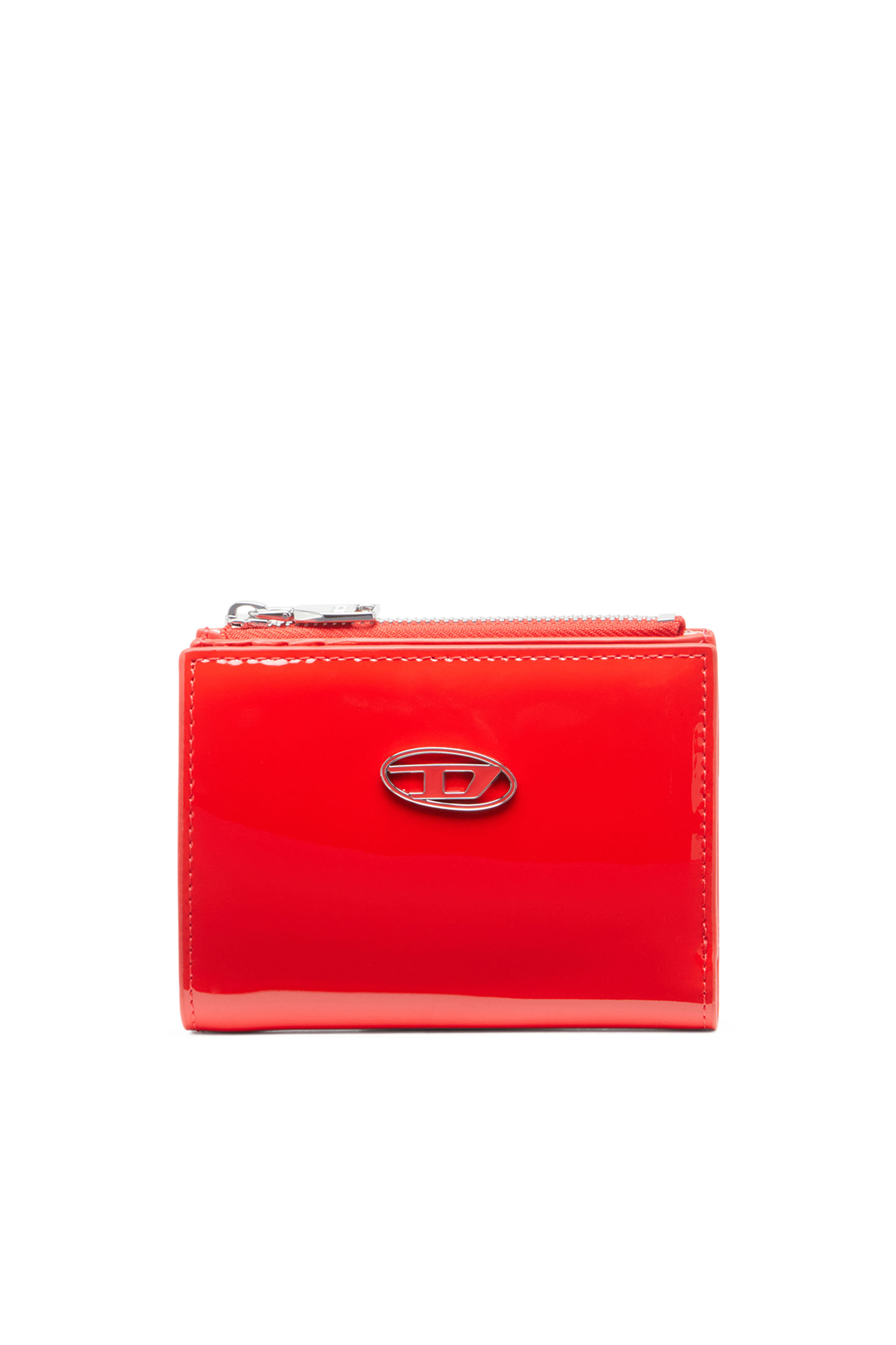 Diesel - PLAY BI-FOLD ZIP II, Female's Small wallet in glossy leather in レッド - 1