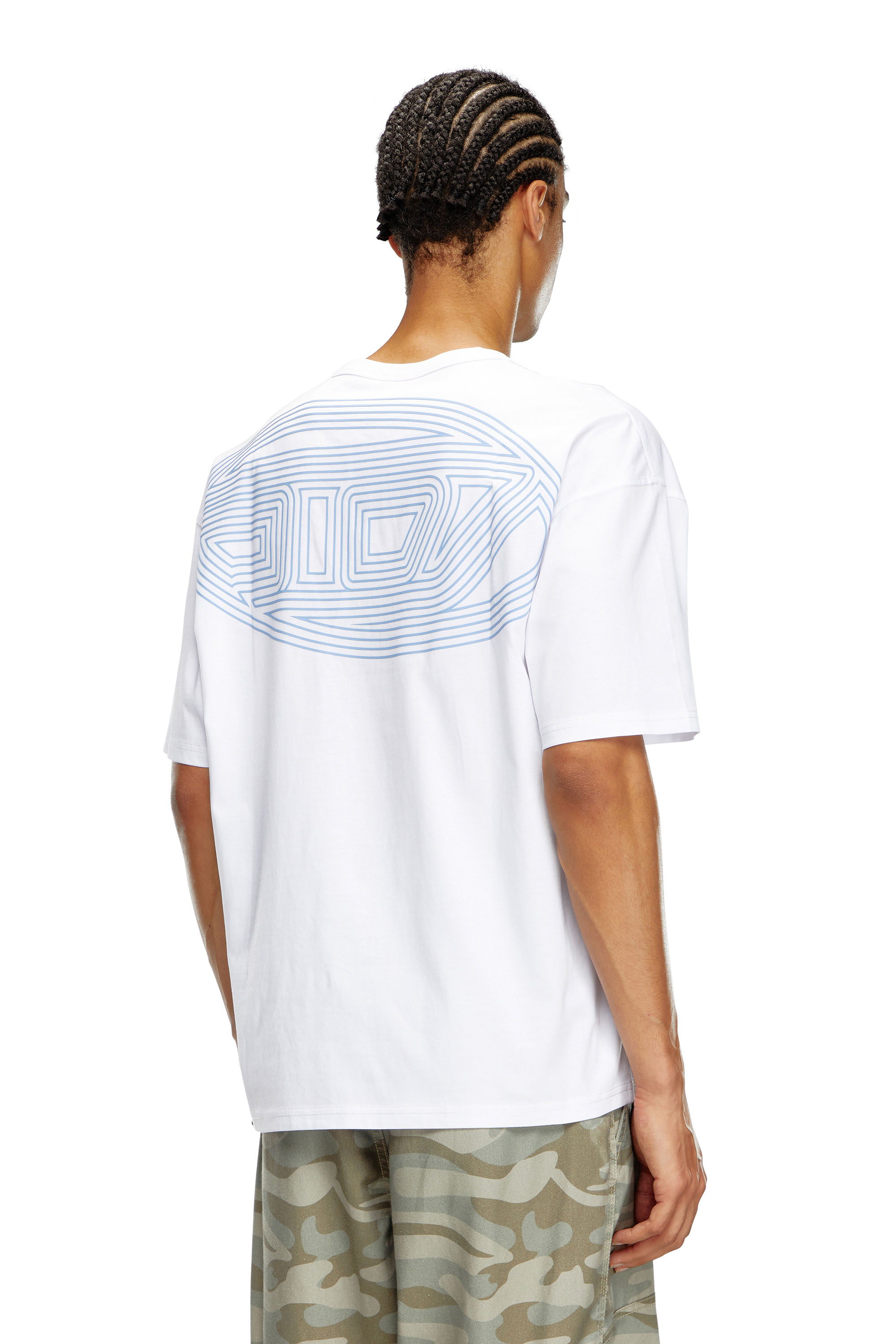 Diesel - T-BOXT-K18, Male T-shirt with Oval D print and embroidery in ホワイト - Image 4