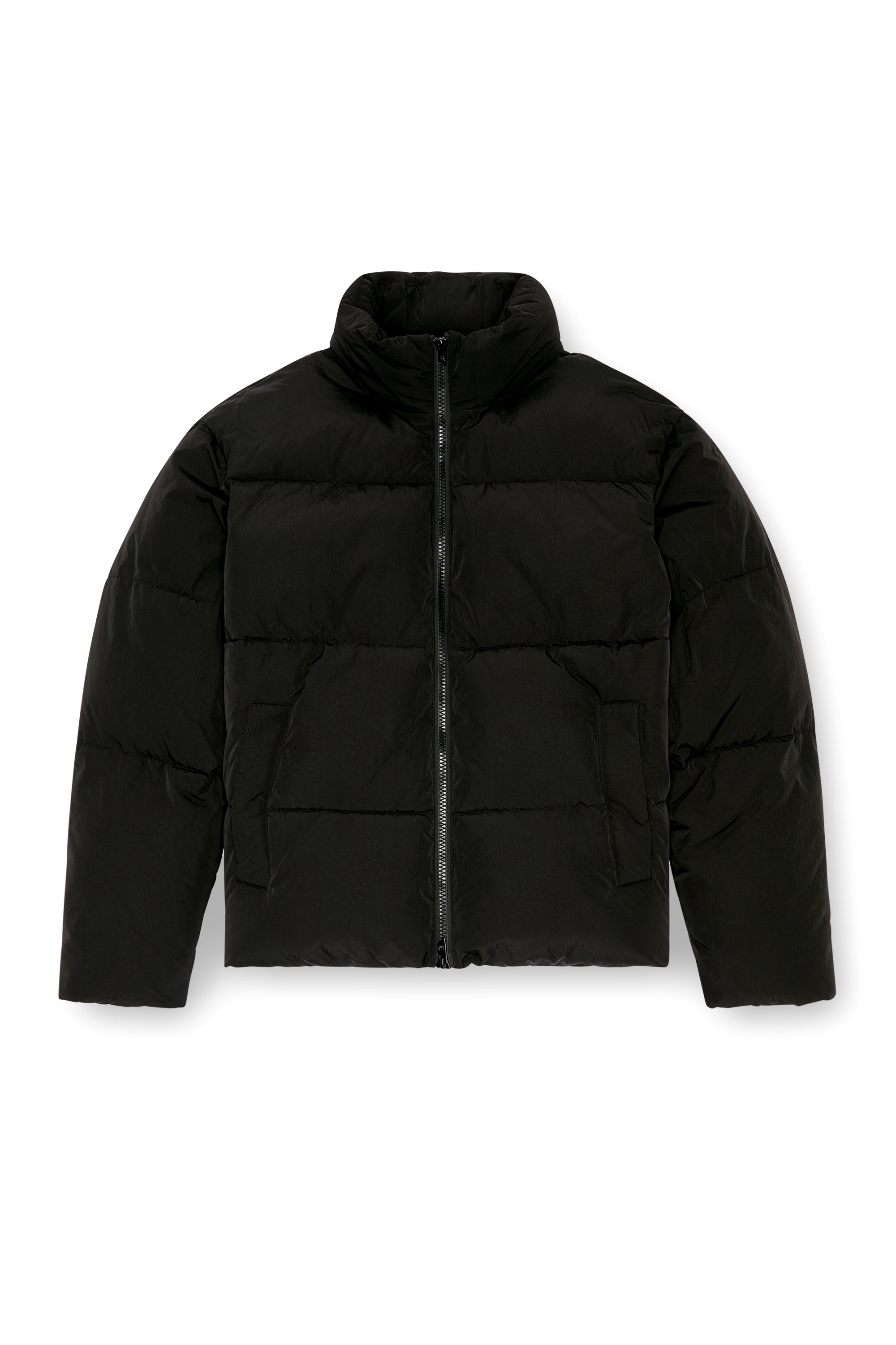 Diesel - W-RAVEEL, Male's Hooded down jacket in wrinkled nylon in ブラック - 3