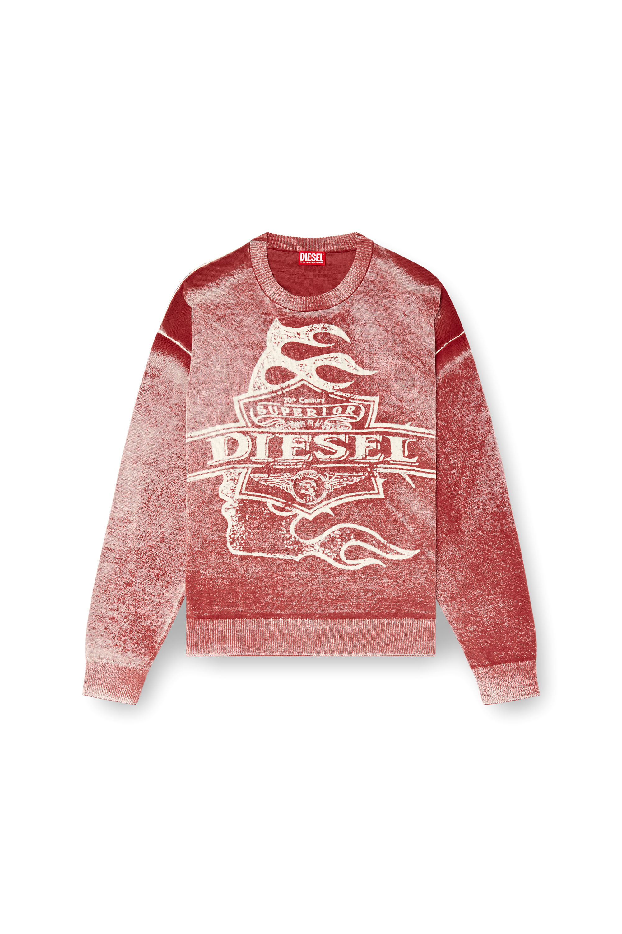 Diesel - K-BELEZ, Male's Reverse-print logo jumper in レッド - 3