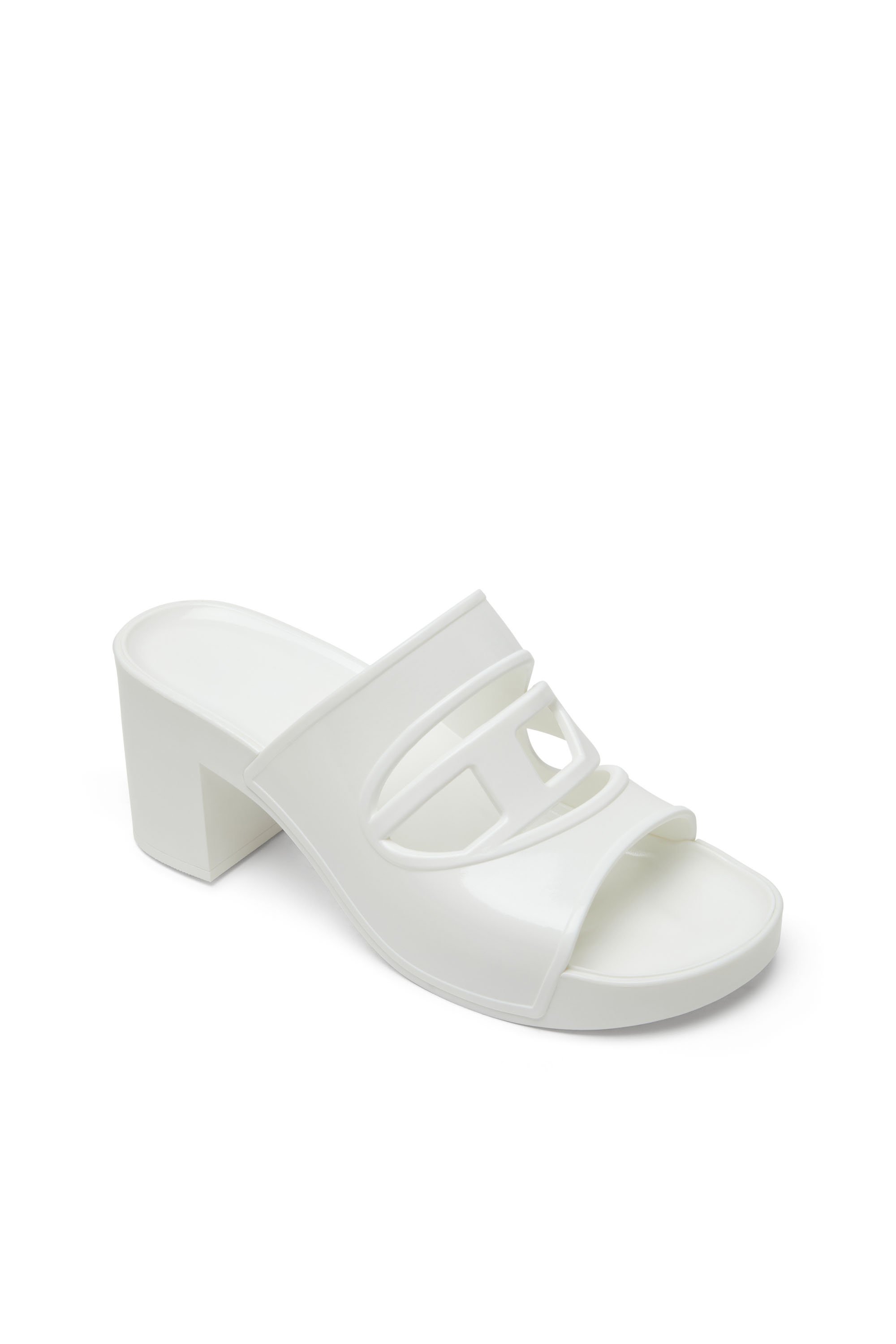 Diesel - SA-BONNIE, Female's Sa-Bonnie-Heeled rubber slides with cut-out logo in ホワイト - 6