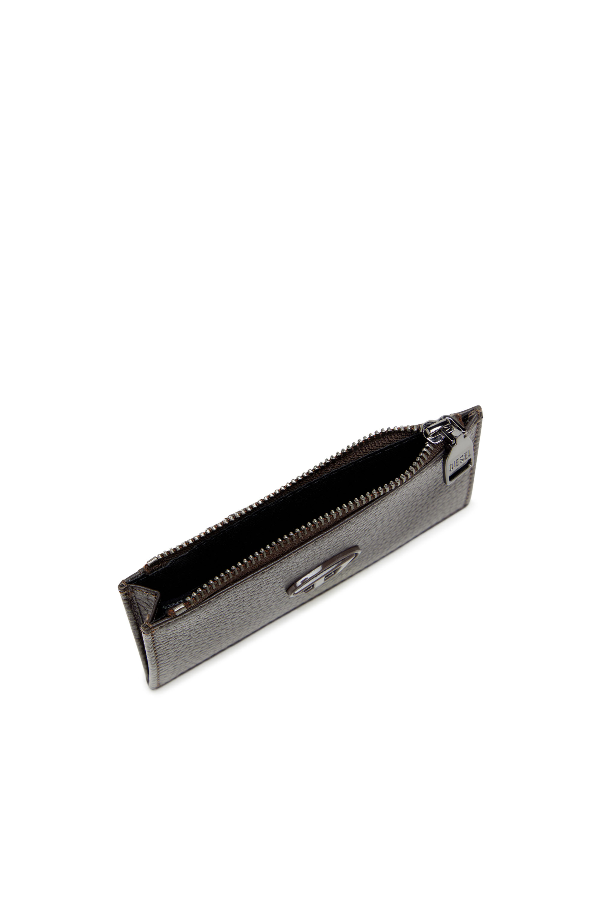 Diesel - HISSU EVO CARD HOLDER III, Male's Flat card holder in grainy leather in ダークブラウン - 3