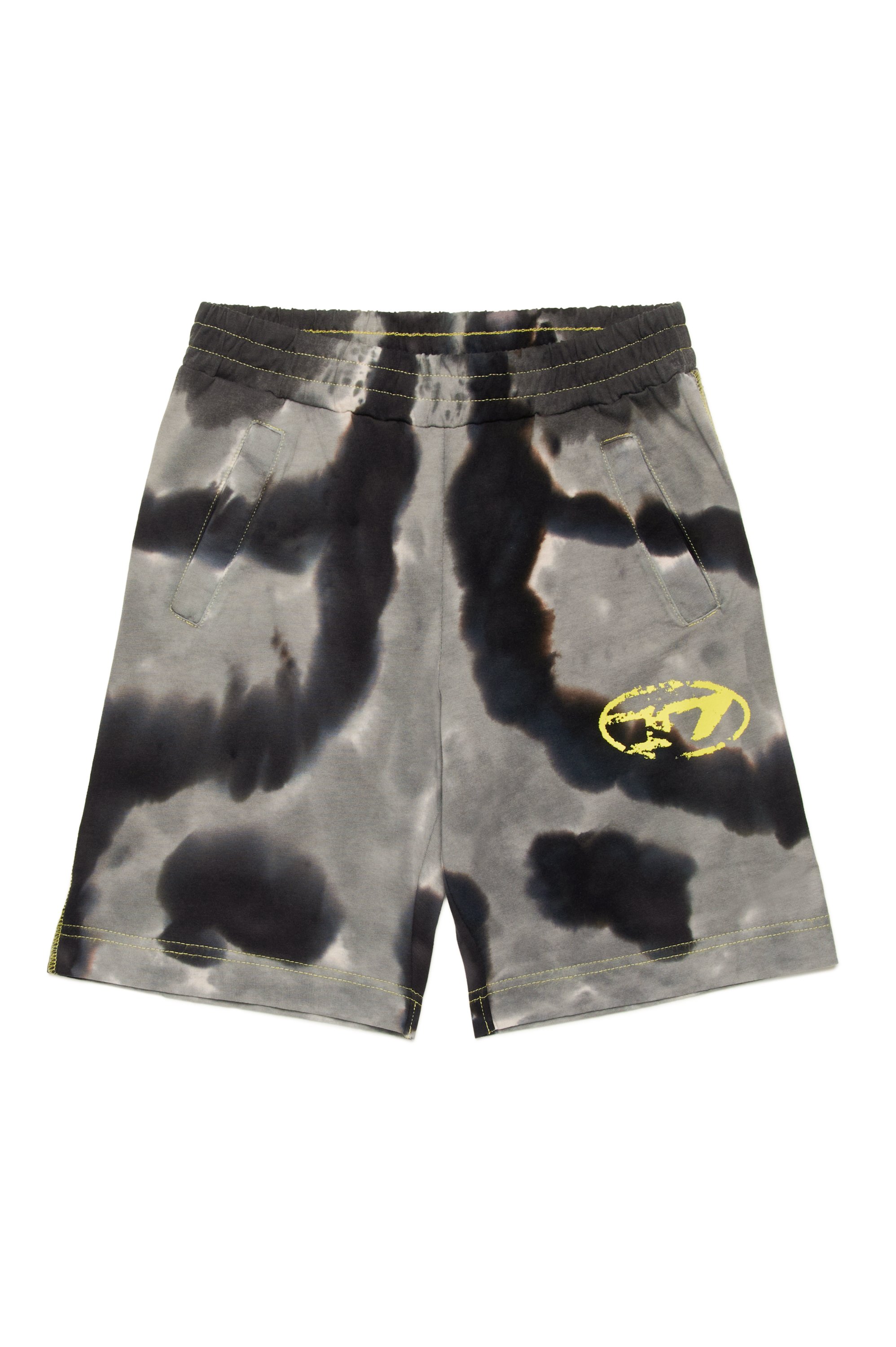 Diesel - PBOBX, Male's Sweat shorts with batik print in ブラック - 1