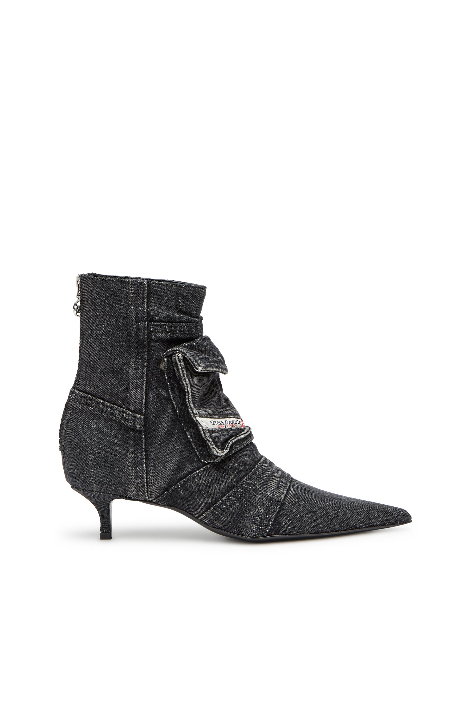 Diesel - D-VENUS POCKET LB, Female's D-Venus-Cargo ankle boots in washed denim in ブラック - 1