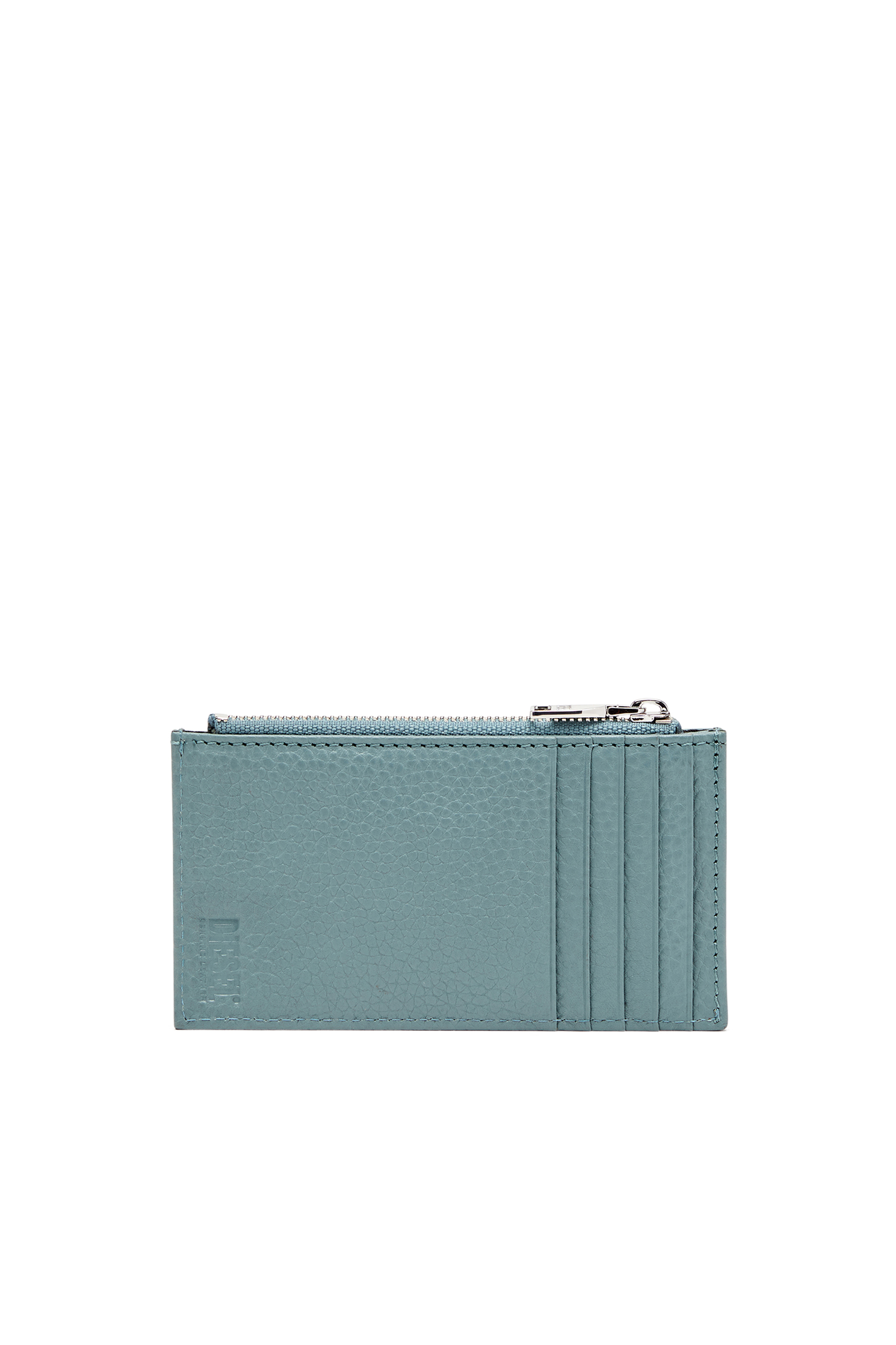 Diesel - HISSU EVO CARD HOLDER III, Male's Flat card holder in grainy leather in ライトブルー - 2