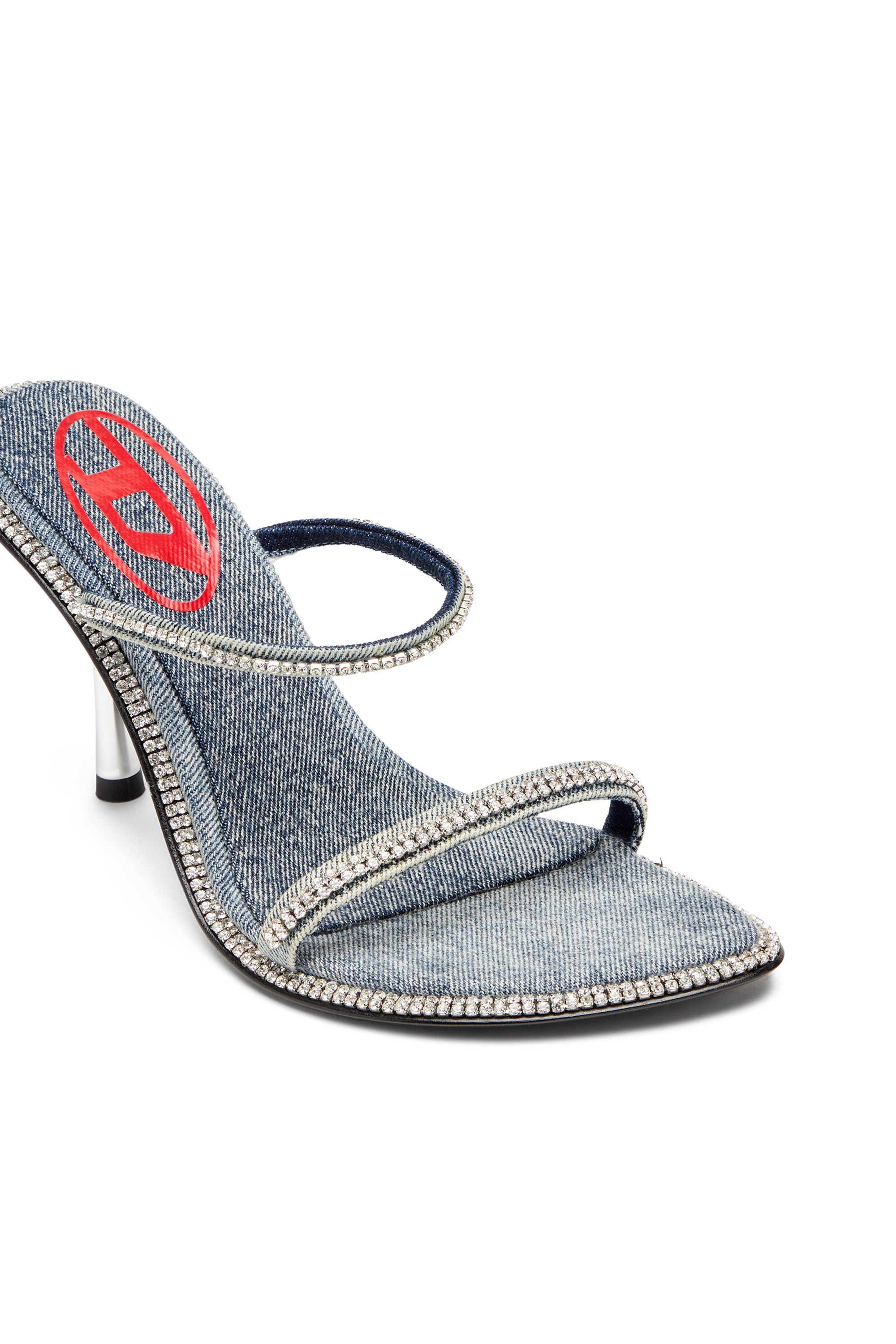 Diesel - D-HAVANNA SDL, Female's D-Havanna-Heeled mules in crystal denim in ライトブルー - 5