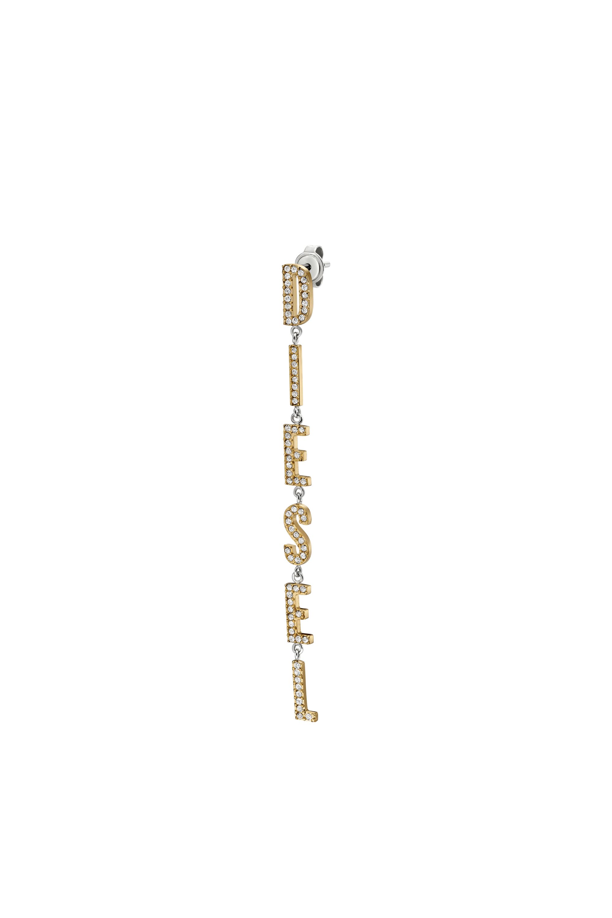 Diesel - DX1546931 JEWEL, Unisex's Two-Tone Stainless Steel Drop Earring in シルバー/ゴールド - 1