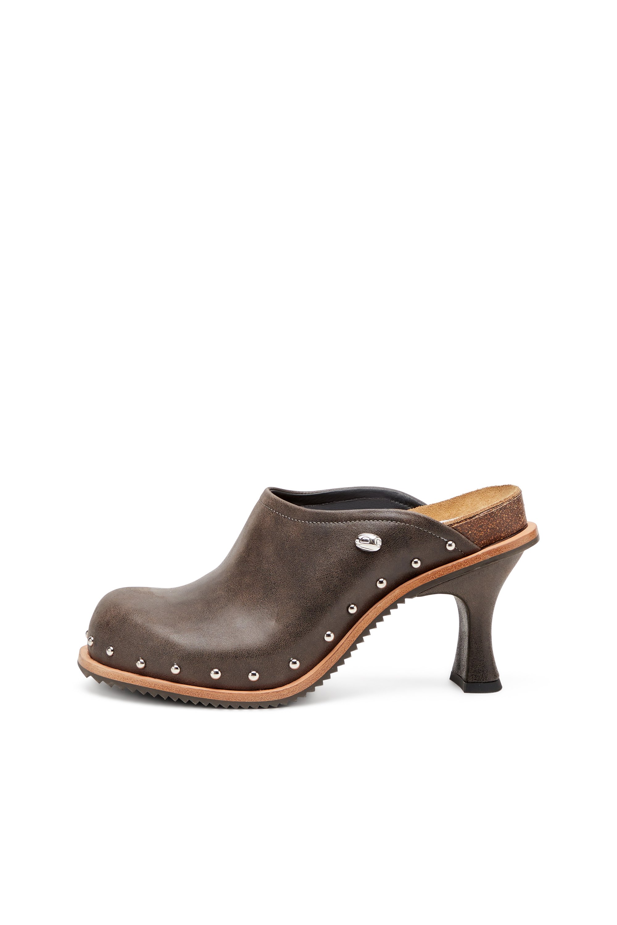 Diesel - D-WOODSTOCK ML CLOG W, Female's D-Woodstock-Studded leather mules in ダークブラウン - 7