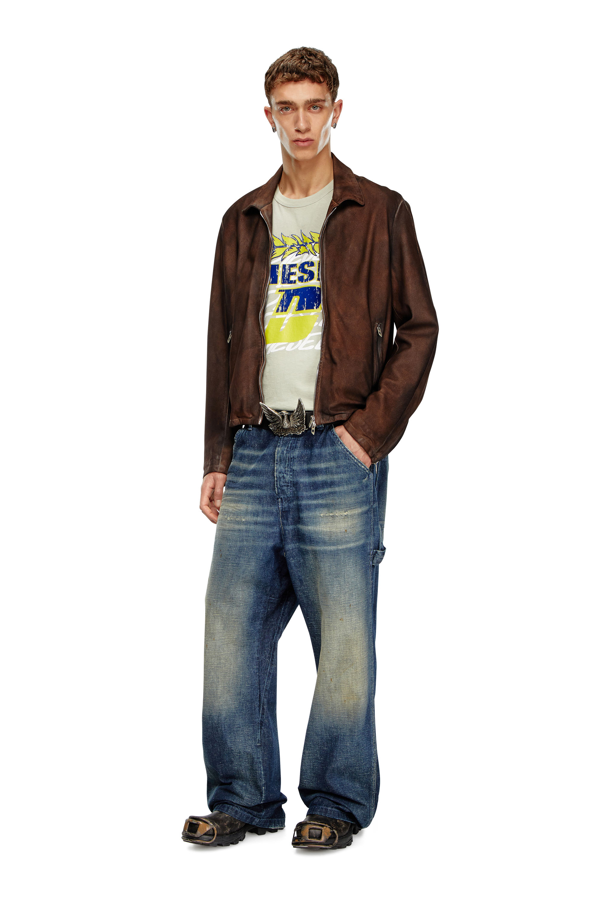 Diesel - Male's Relaxed Jeans D-Livery 09J91, ダークブルー - 2