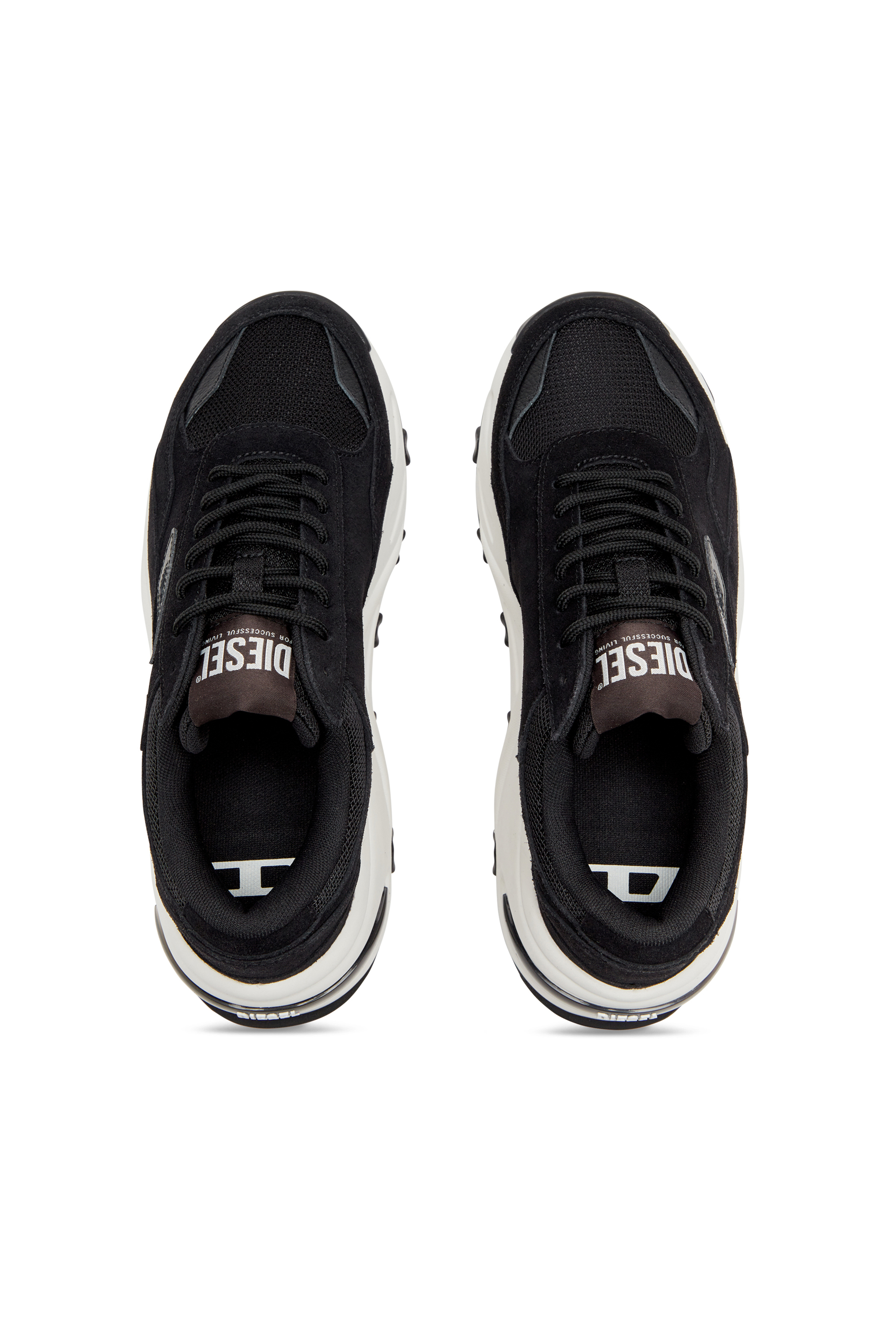 Diesel - S-SAVANNAH W, Female's Platform sneakers in suede and mesh in ブラック - 5