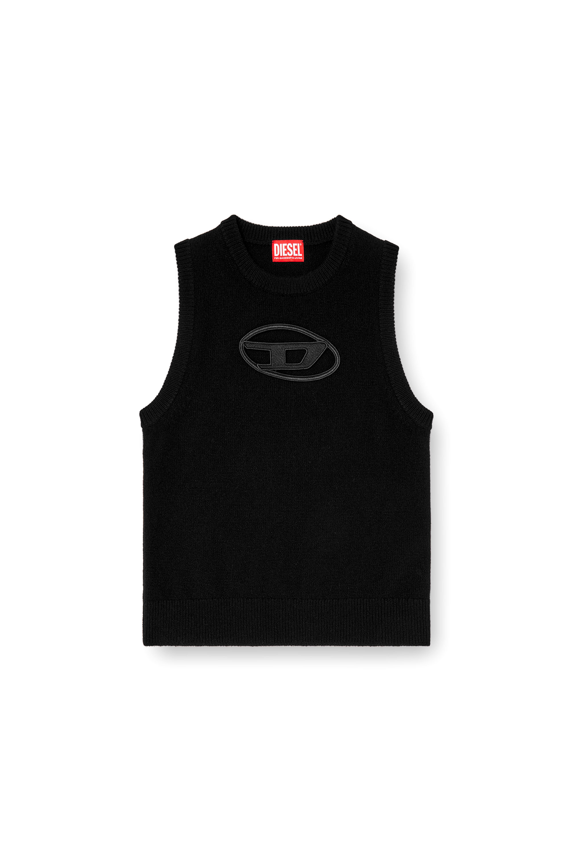 Diesel - M-ARGARIN-SL, Female's Knit tank top in cashmere blend in ブラック - 3