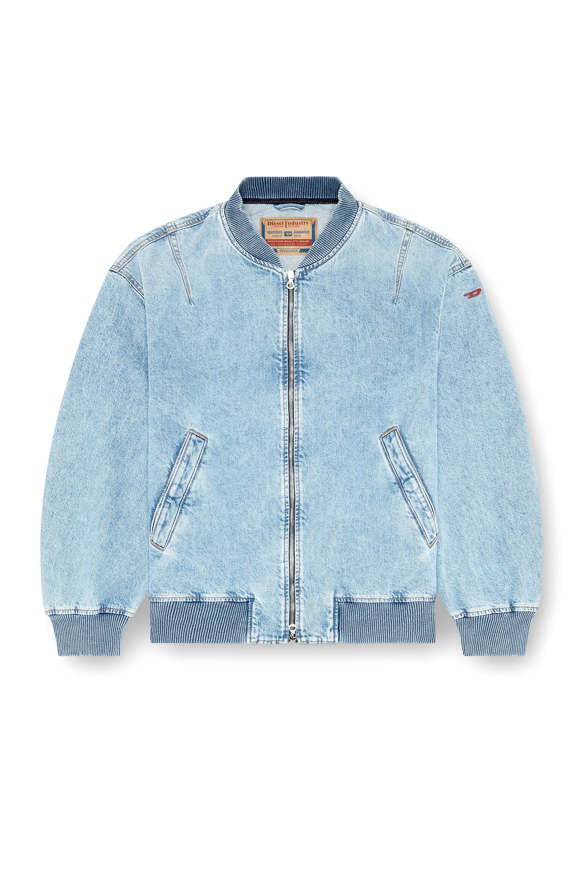 Diesel - D-VINZ, Male's Bomber jacket in denim in ライトブルー - 3