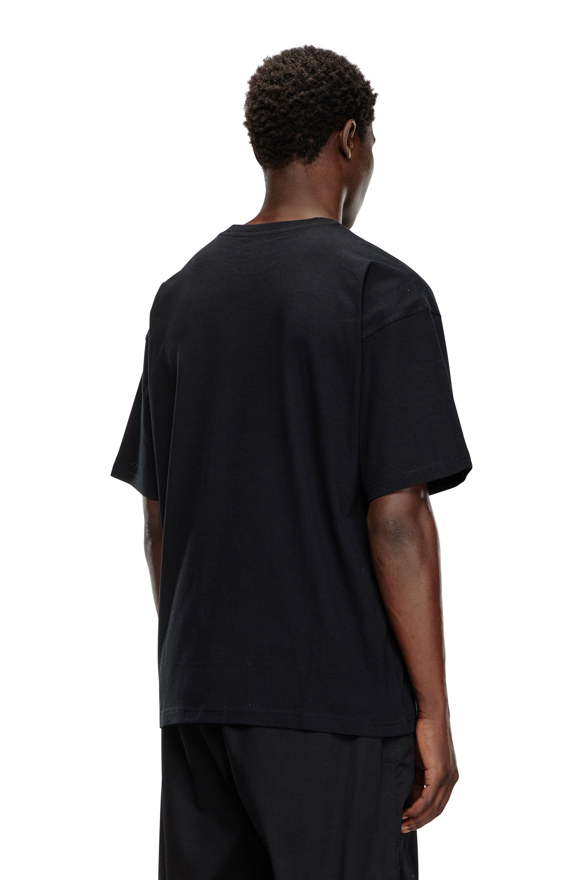 Diesel - T-BOXT-LAB, Male's T-shirt with jacquard logo patch in ブラック - 4