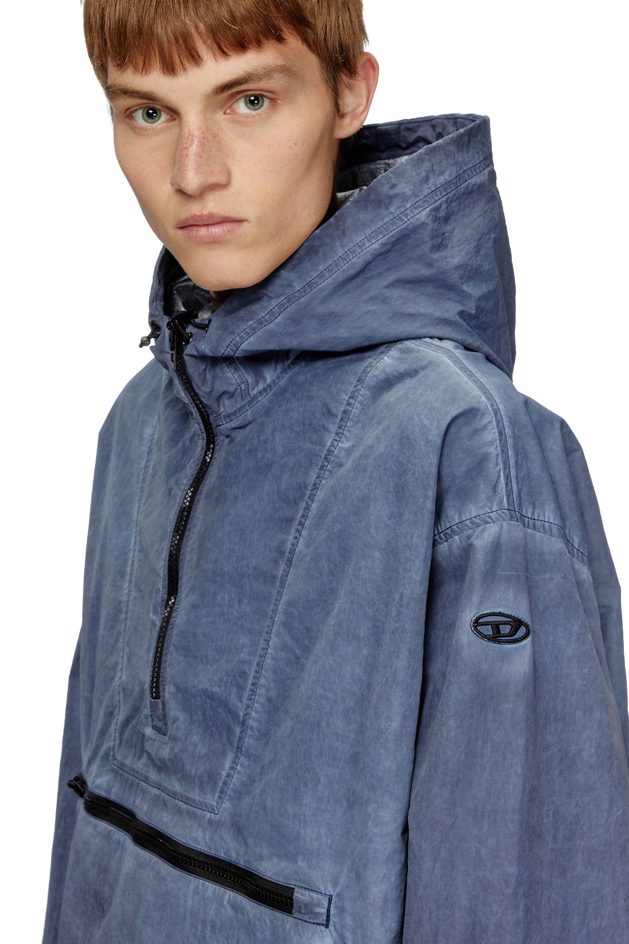 Diesel - J-NOODE-A, Male's Packable hooded anorak jacket in ブルー - 5