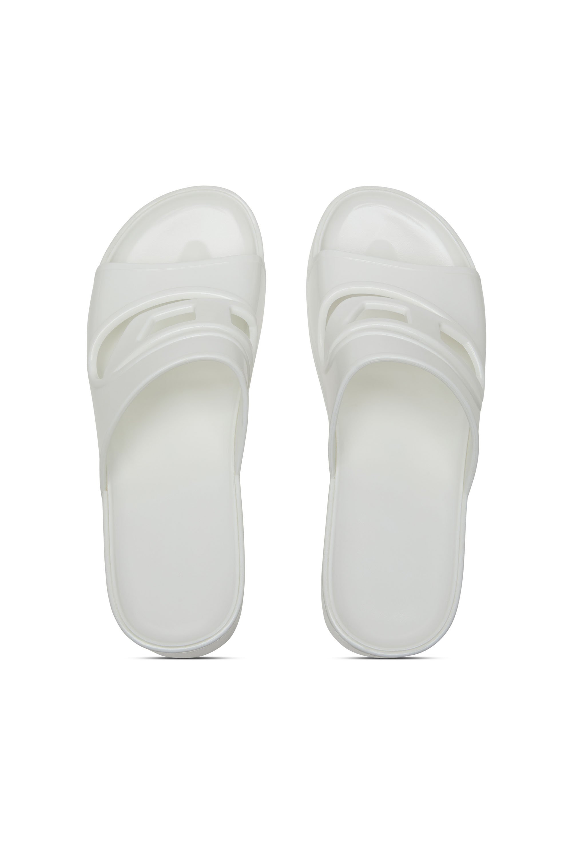 Diesel - SA-BONNIE, Female's Sa-Bonnie-Heeled rubber slides with cut-out logo in ホワイト - 5