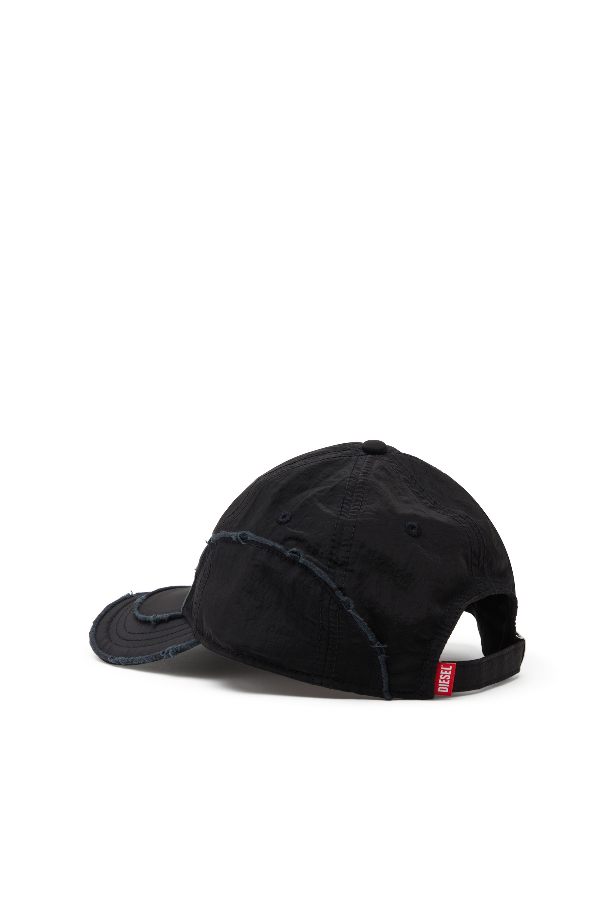 Diesel - C-ONNOR, Male's Crinkled nylon baseball cap with tonal D in ブラック - 2