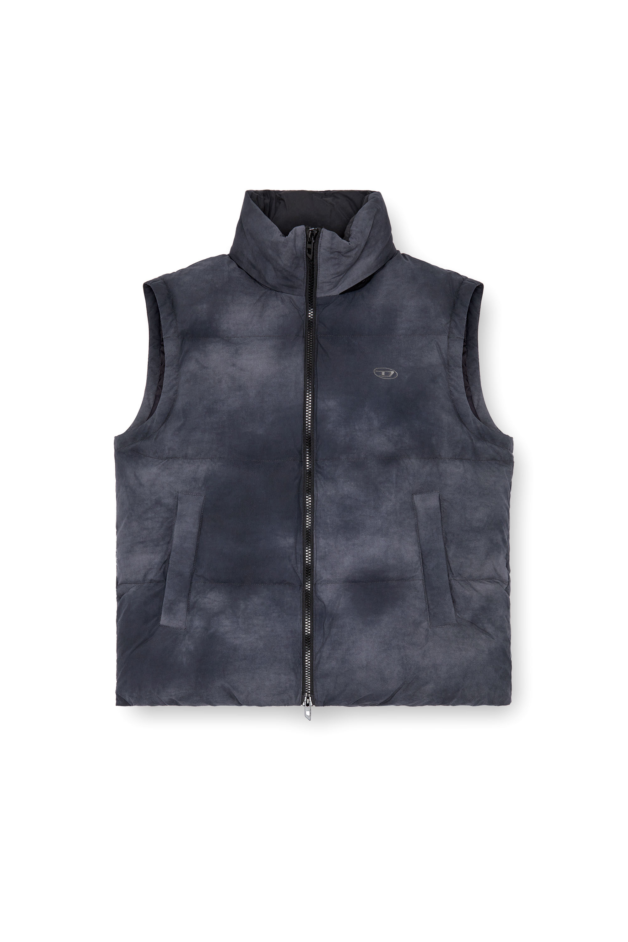 Diesel - W-RAVEEL-SL, Male's Down vest with cloudy effect in ダークグレー - 3