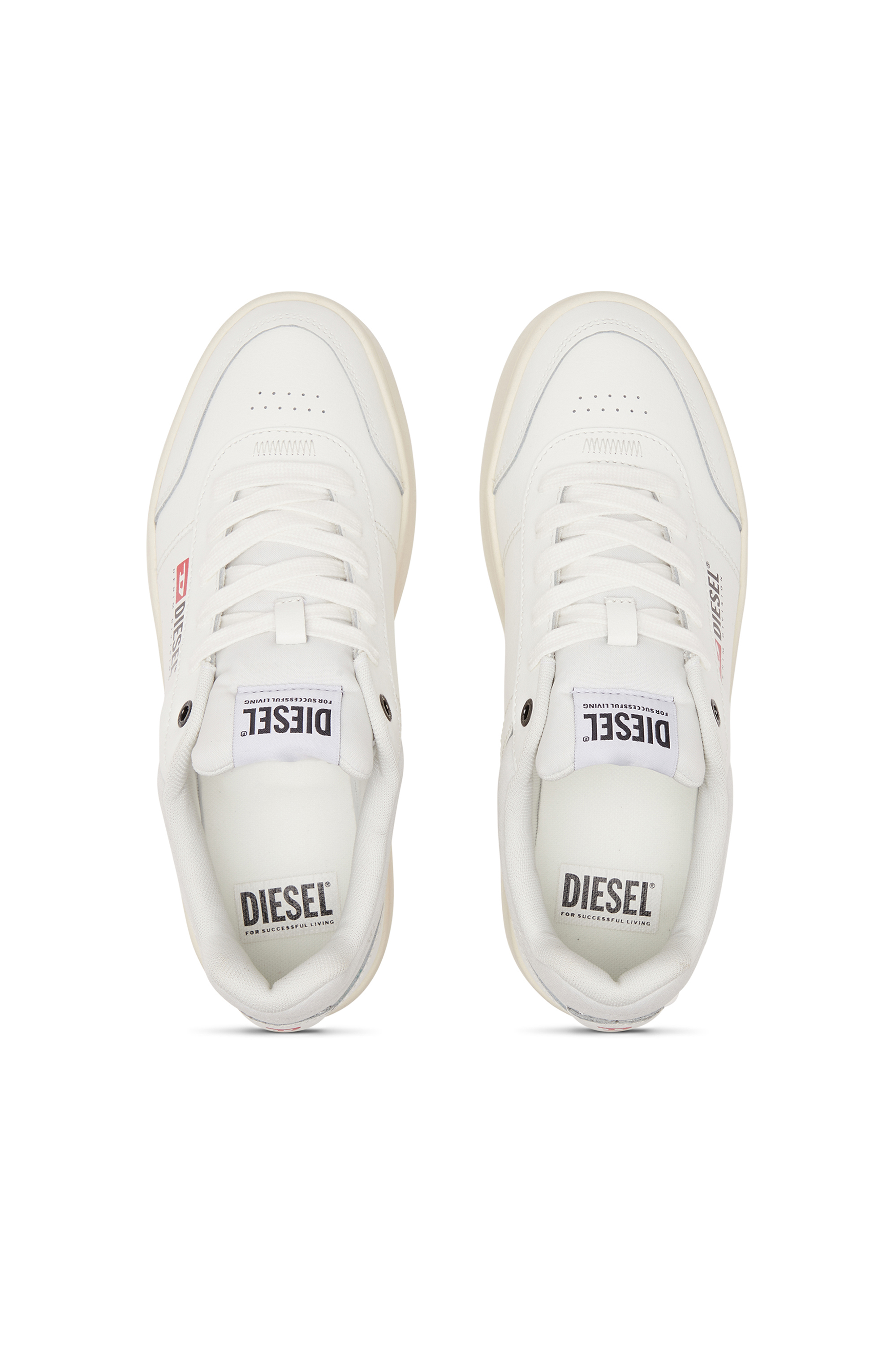 Diesel - S-ATHENE BOLD VTG W, Female S-Athene-Retro platform sneakers in leather in ホワイト - Image 5