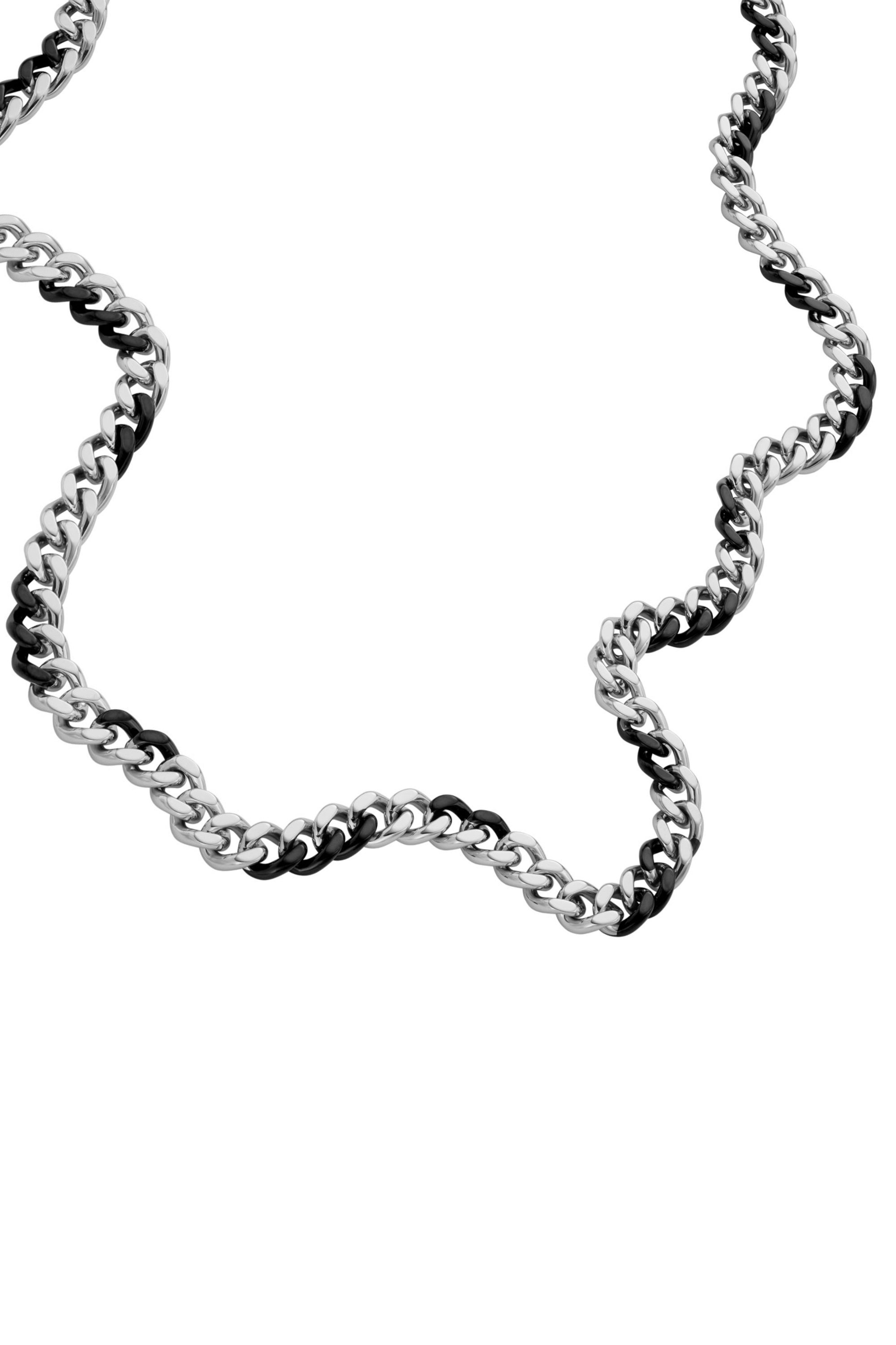 Diesel - DX1499, Male Two-Tone stainless steel chain necklace in シルバー - Image 1