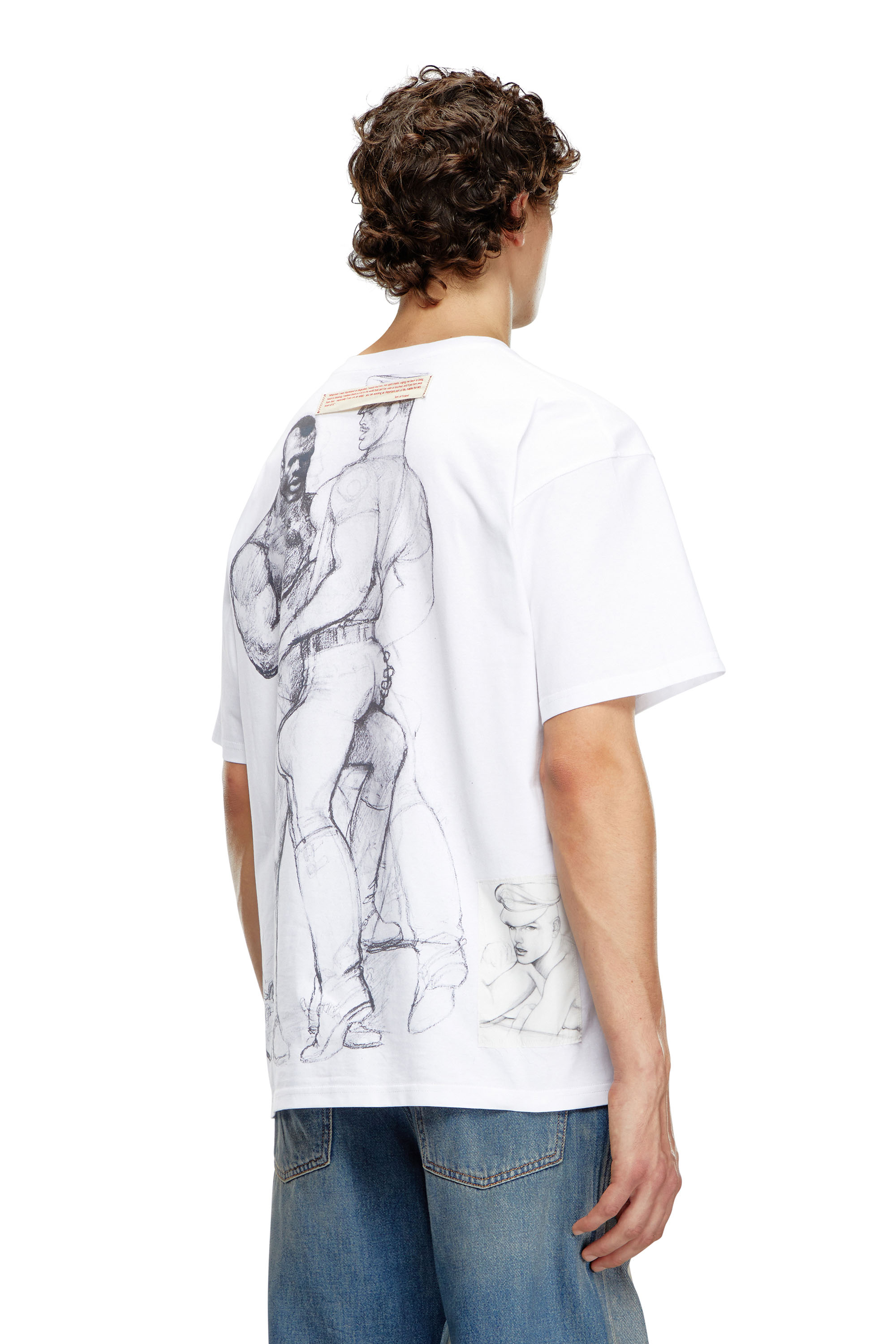 Diesel - PR-T-BOXT-TOF, Unisex T-shirt with prints and patches in ホワイト - Image 2
