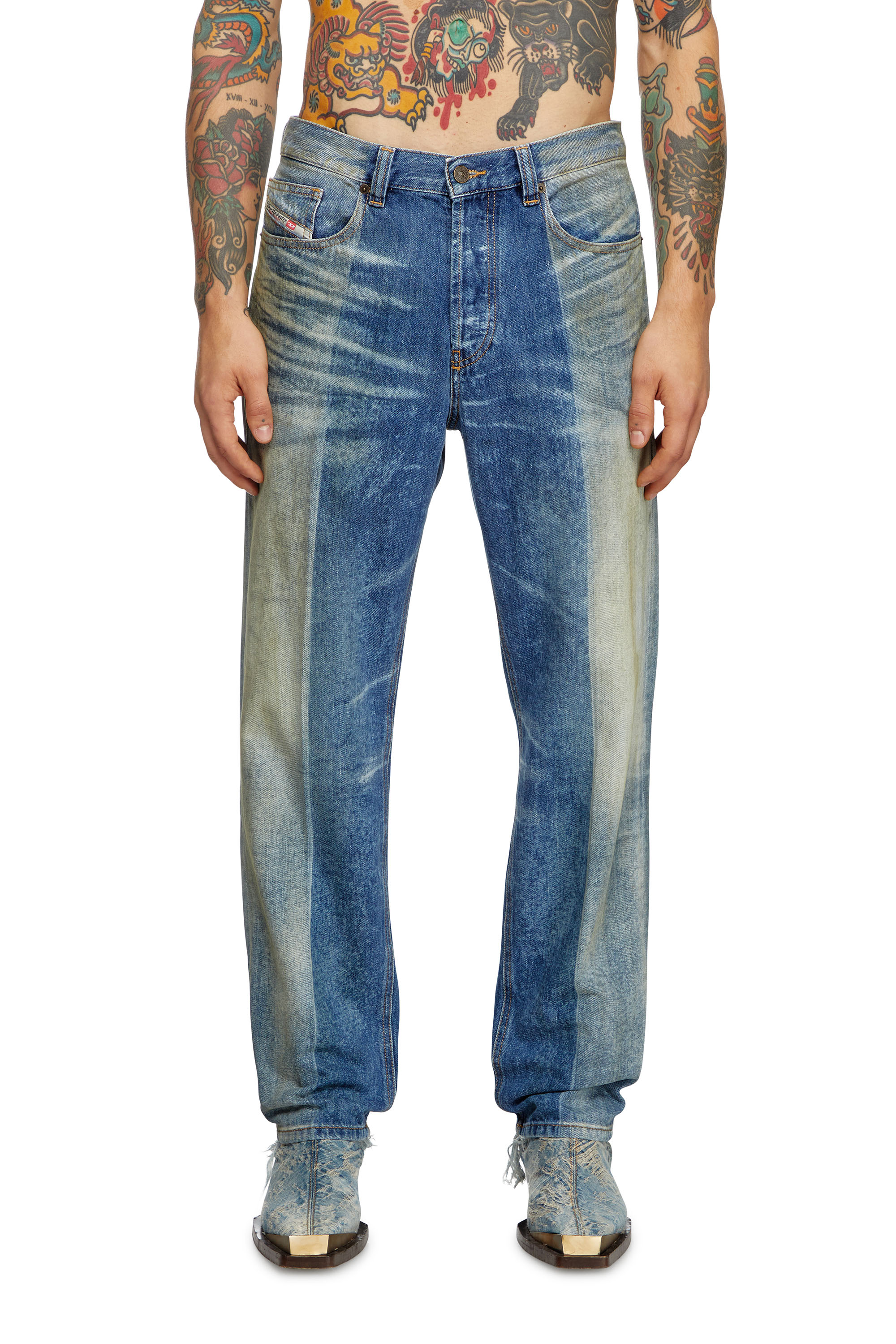 Diesel - Male's Straight Jeans 2010 D-Macs 09L04, ミディアムブルー - 2