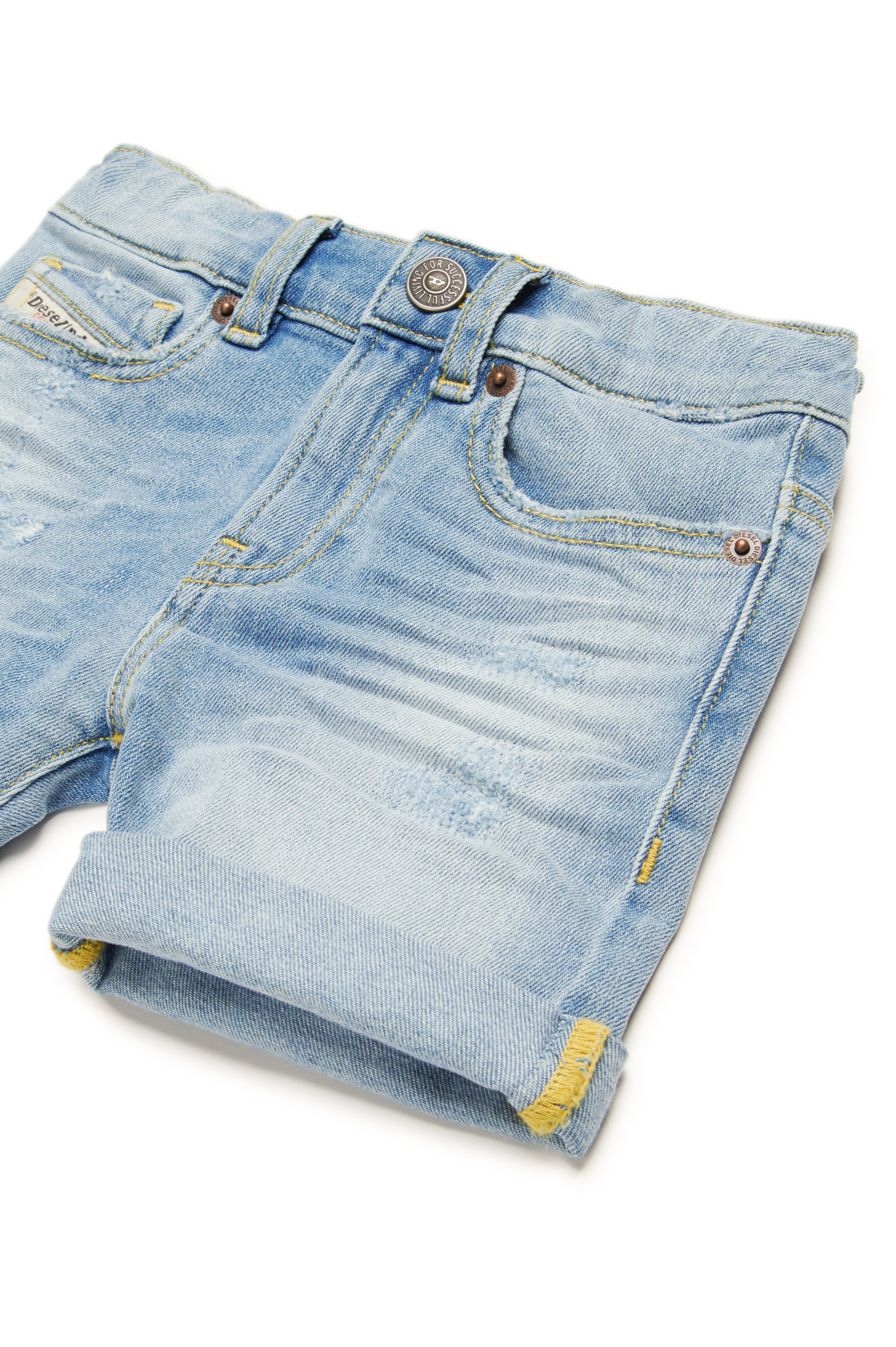 Diesel - PGALLYB, Unisex's Shorts in distressed denim in ライトブルー - 3