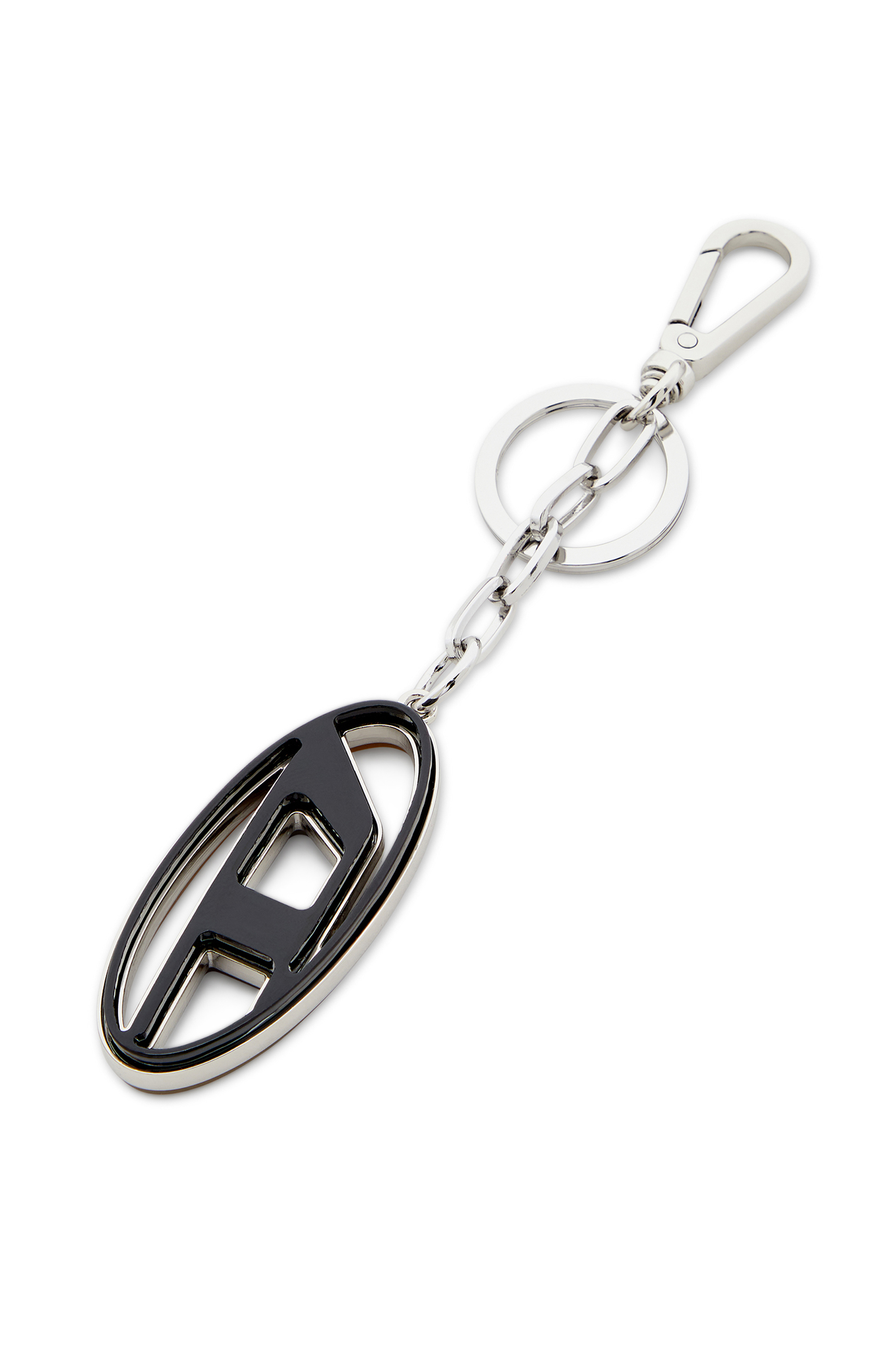 Diesel - CAGE-D LAYER, Male's Metal and resin Oval D keyring in ブラック/グリーン - 3