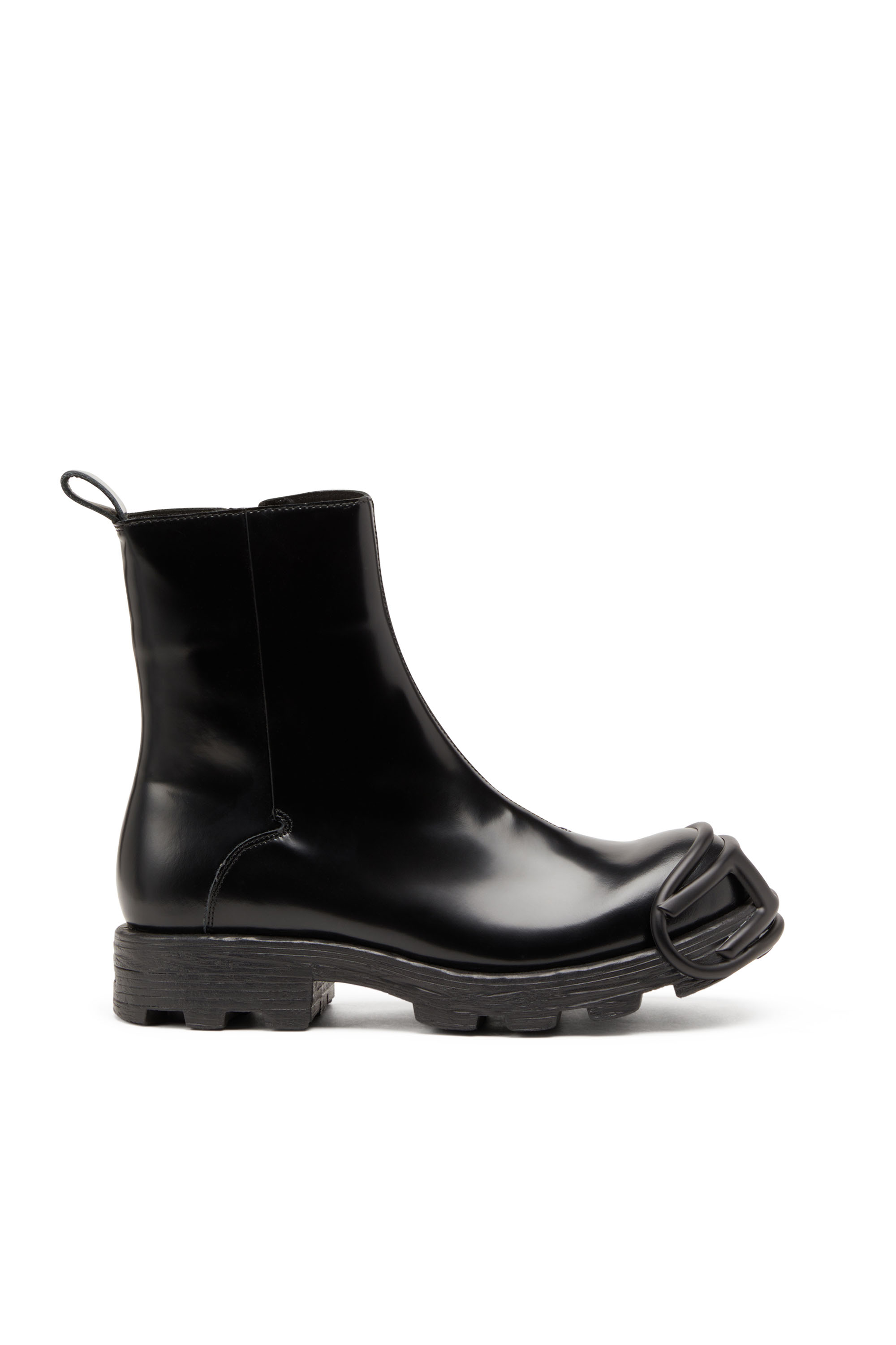 Diesel - D-HAMMER BT ZIP D, Male's D-Hammer-Leather Chelsea boots with Oval D toe caps in ブラック - 1