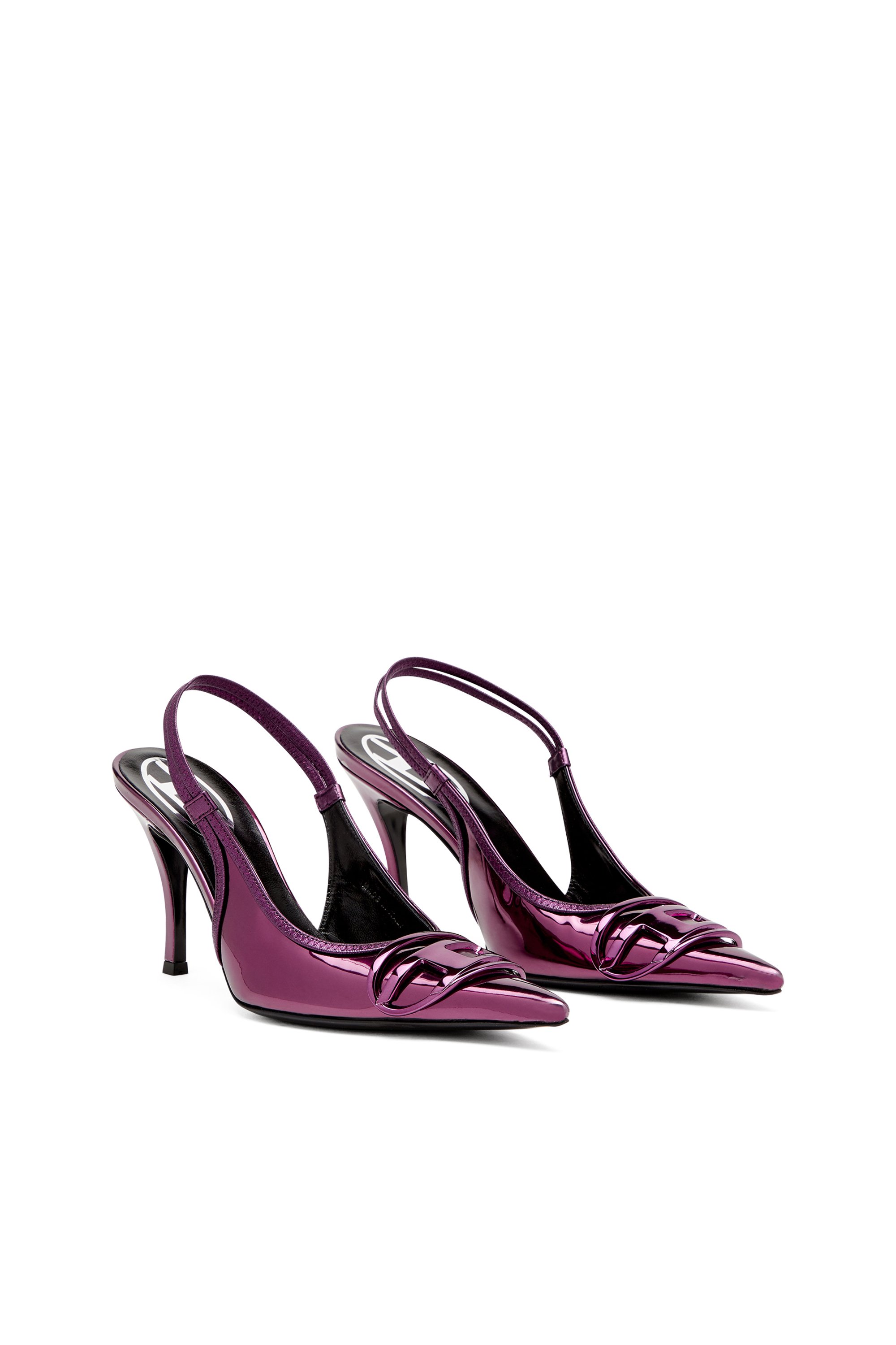 Diesel - D-VENUS SB, Female's D-Venus-Slingback pumps with mirror finish in ダークバイオレット - 2