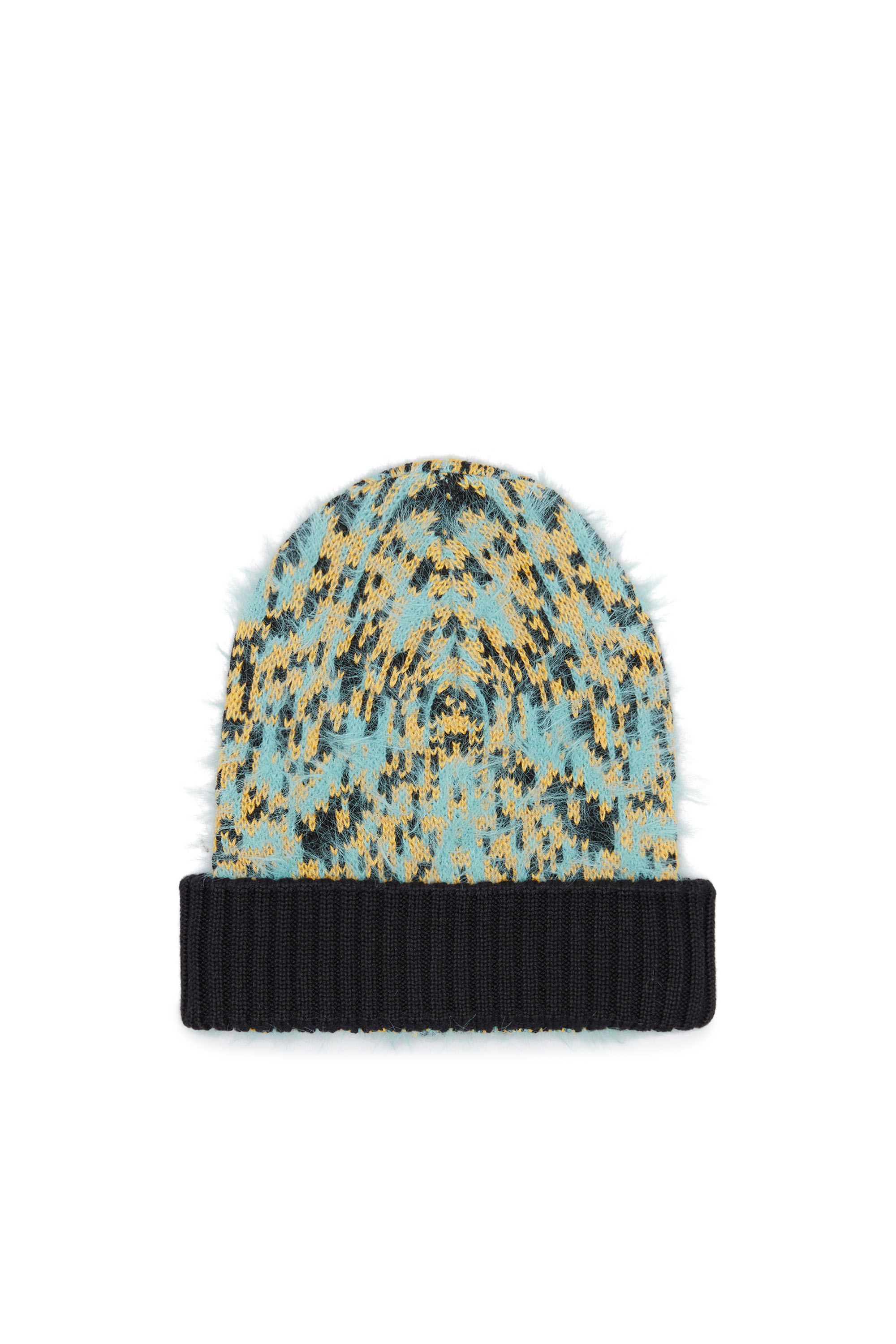 Diesel - K-PIXELS, Unisex's Beanie with fluffy pixelated pattern in ウォーターグリーン - 1