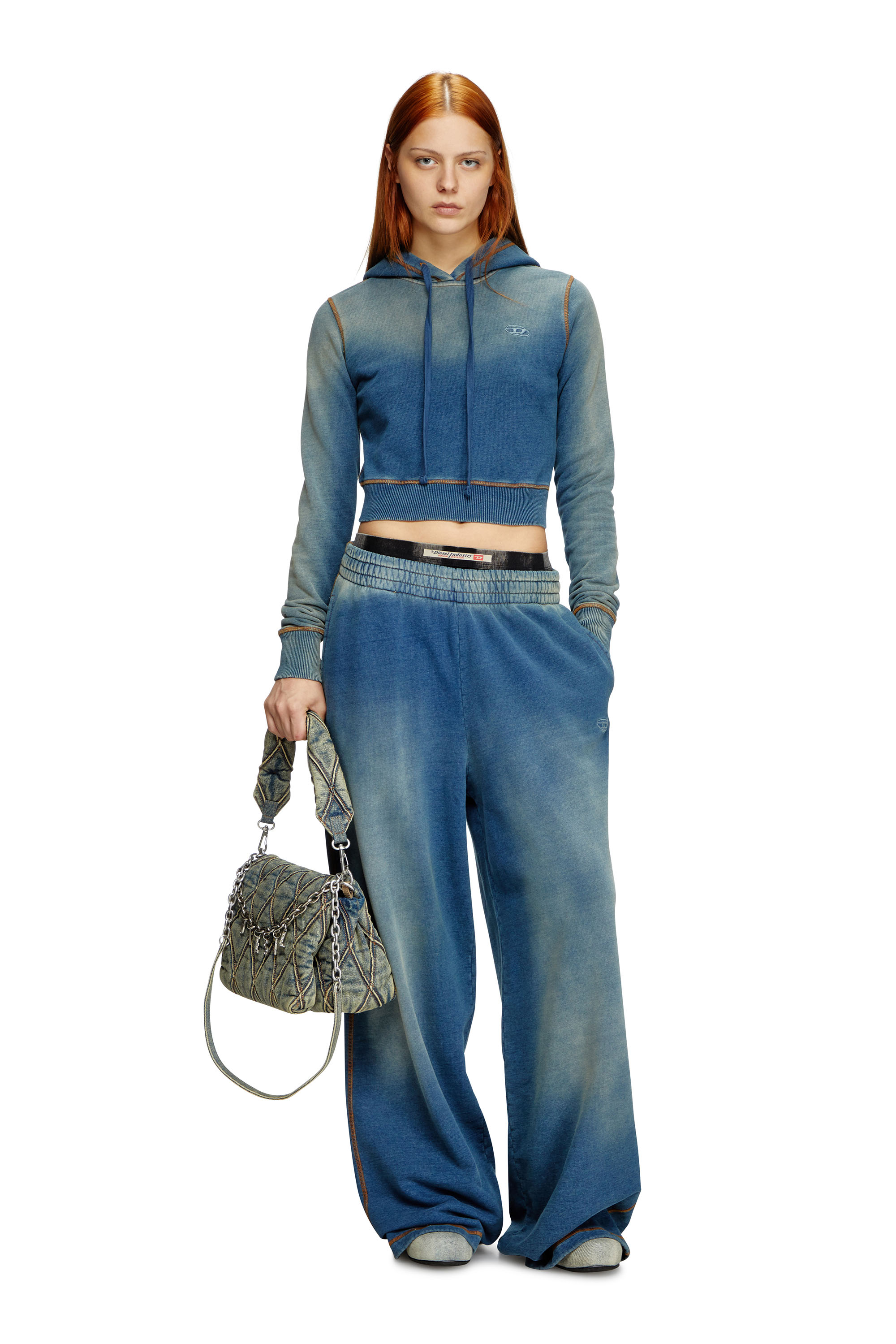 Diesel - P-ZENIA-Q1, Female's Faded indigo sweatpants in ミディアムブルー - 2