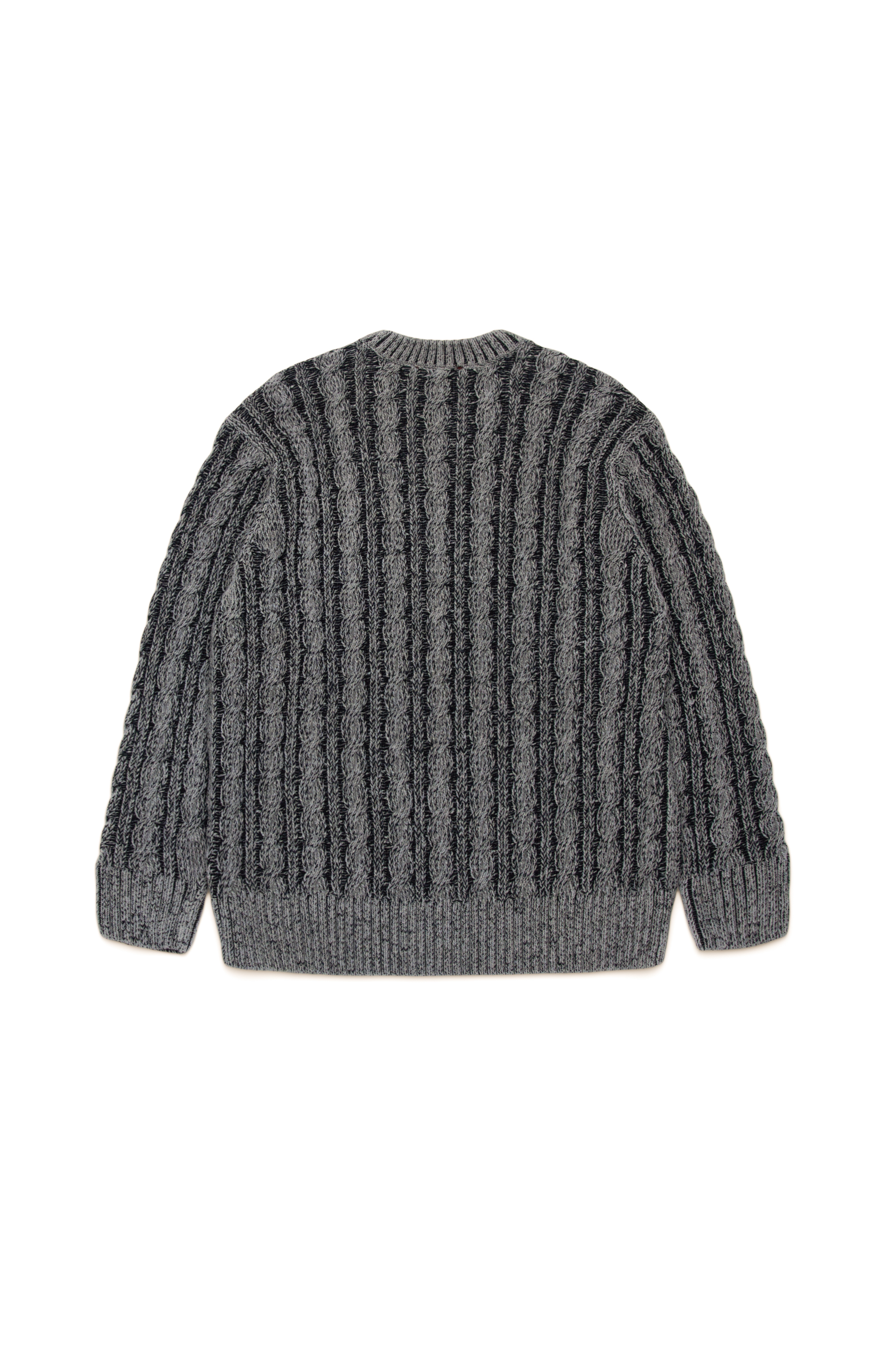 Diesel - KMOXIA OVER, Unisex Cable-knit jumper in two-tone yarn in ブラック - Image 2