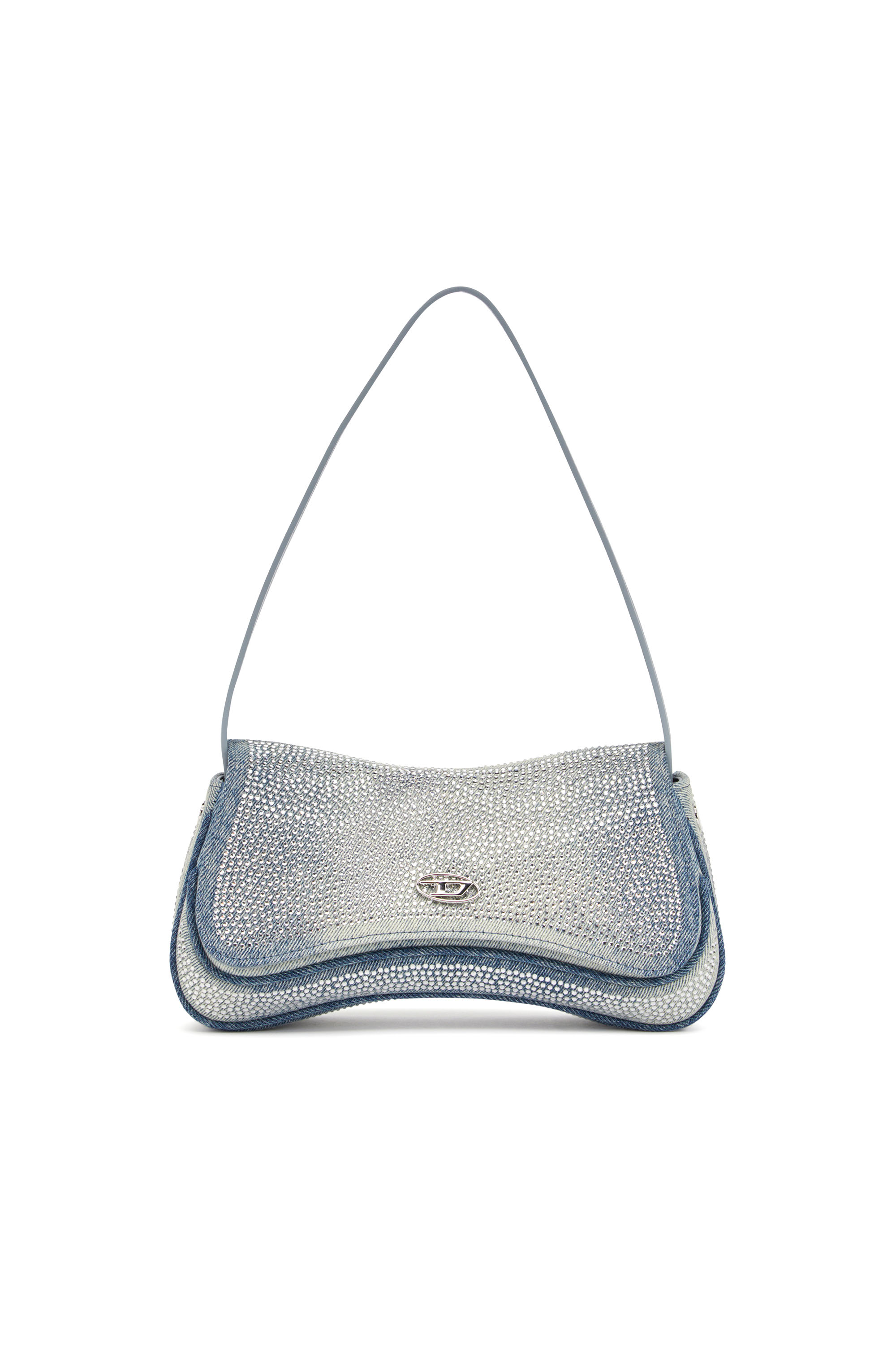 Diesel - PLAY CLUTCH, Female's Play-Crystal clutch in solarised denim in ライトブルー - 5