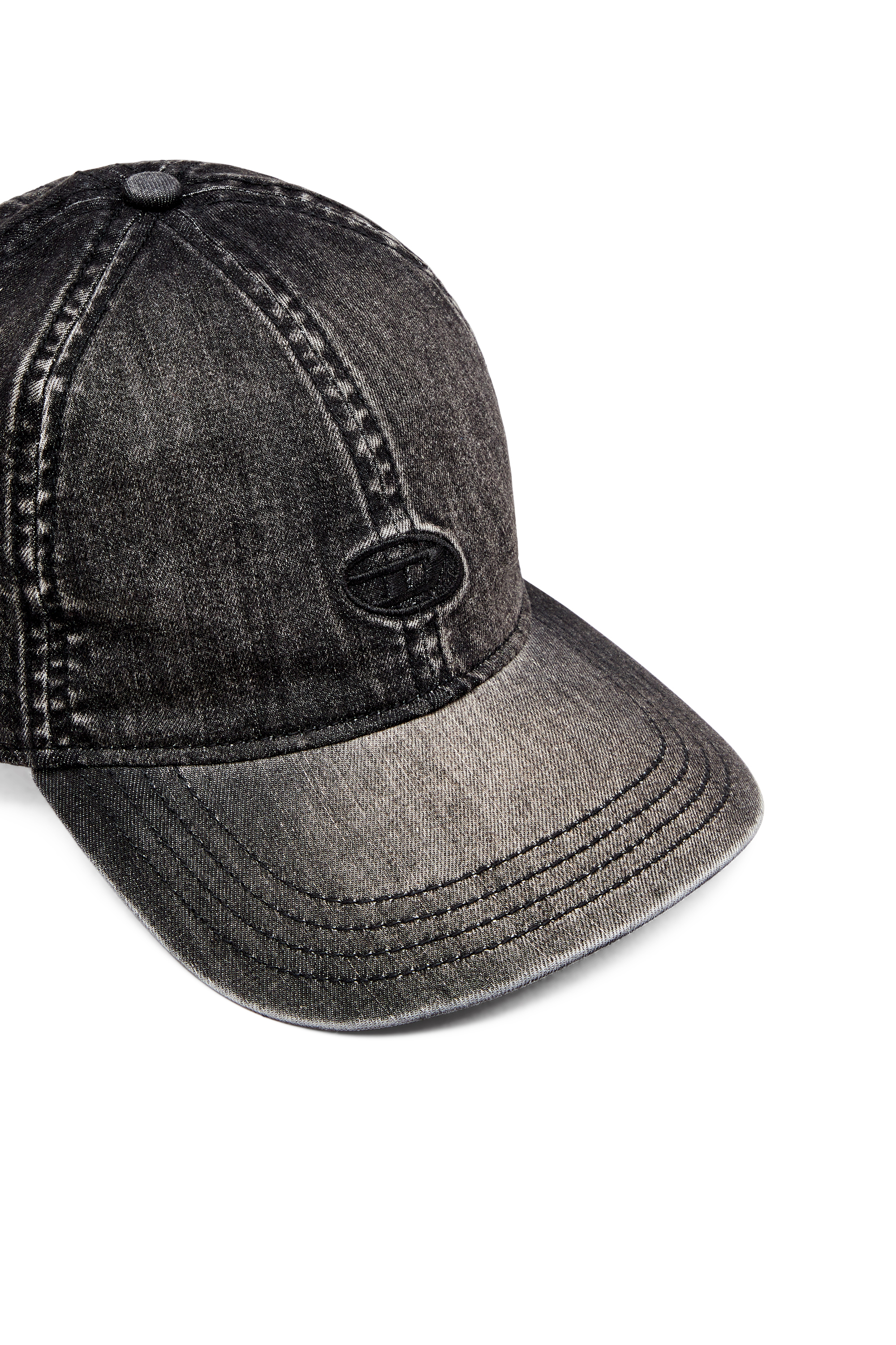 Diesel - C-GABLE-BLACK, Male's Light black stretch denim cap in ブラック - 3