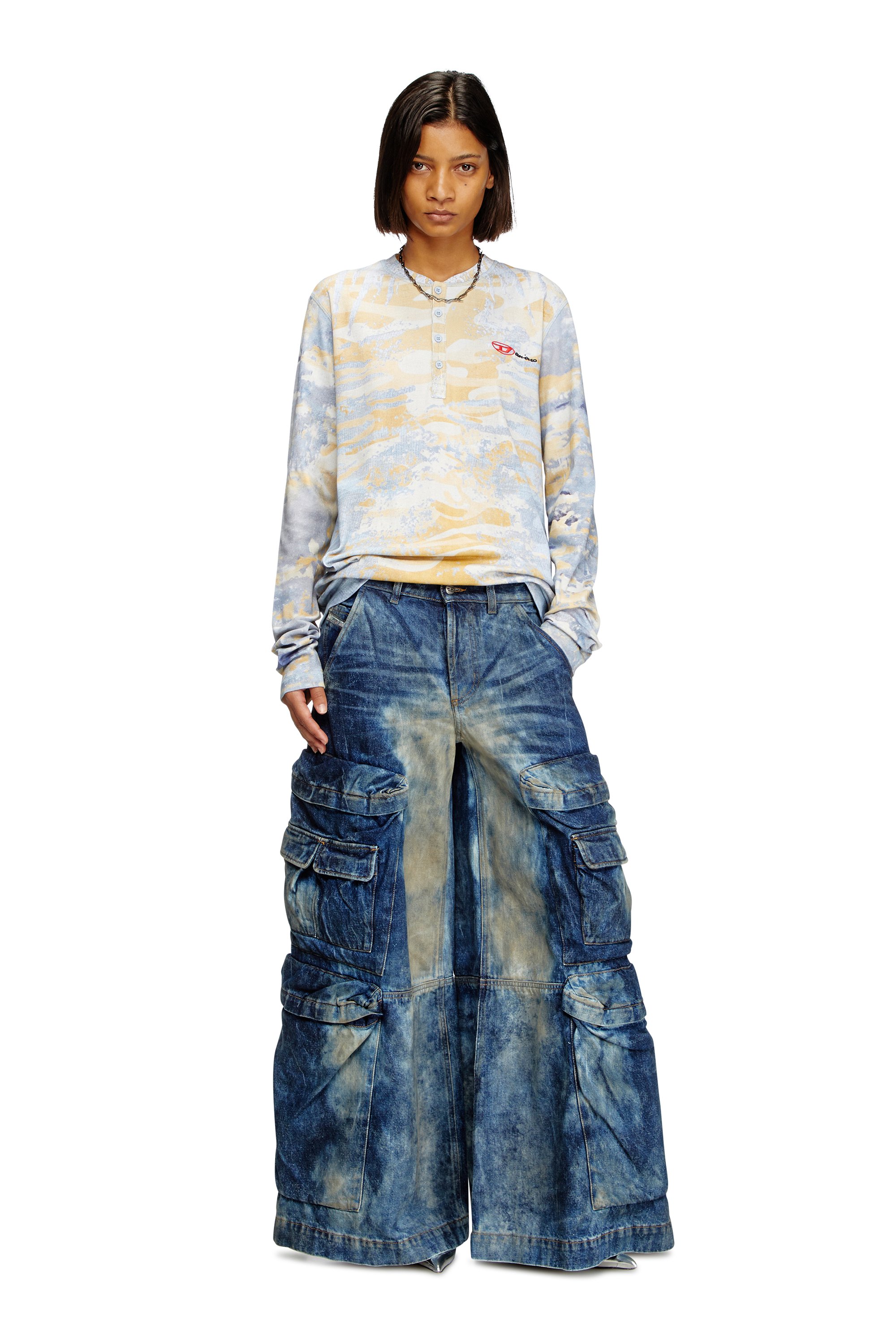 Diesel - Unisex's Relaxed Jeans D-Giappo 0DBCW, ダークブルー - 8