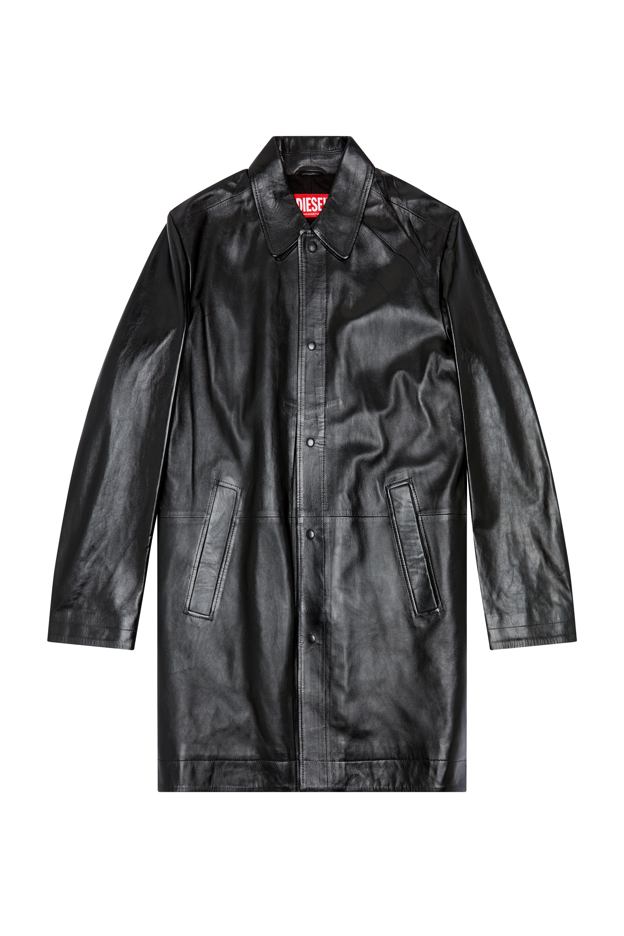 Diesel - L-CORDIER, Male Coated leather coat in ブラック - Image 3